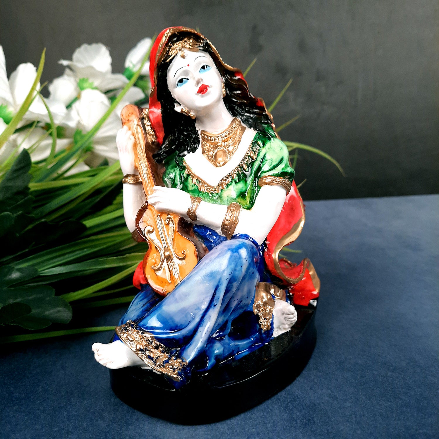 Decorative Couple Musician Showpiece - for Table & Office Decor- 8 inch- Apkamart