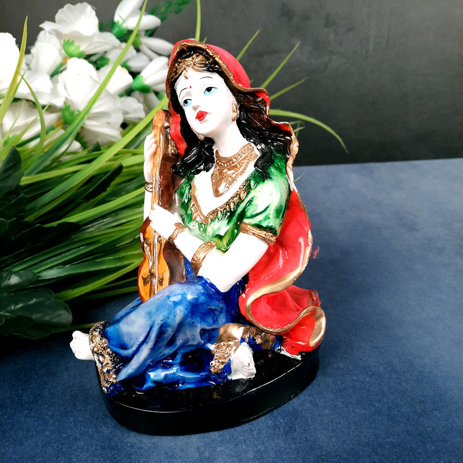Decorative Couple Musician Showpiece - for Table & Office Decor- 8 inch- Apkamart