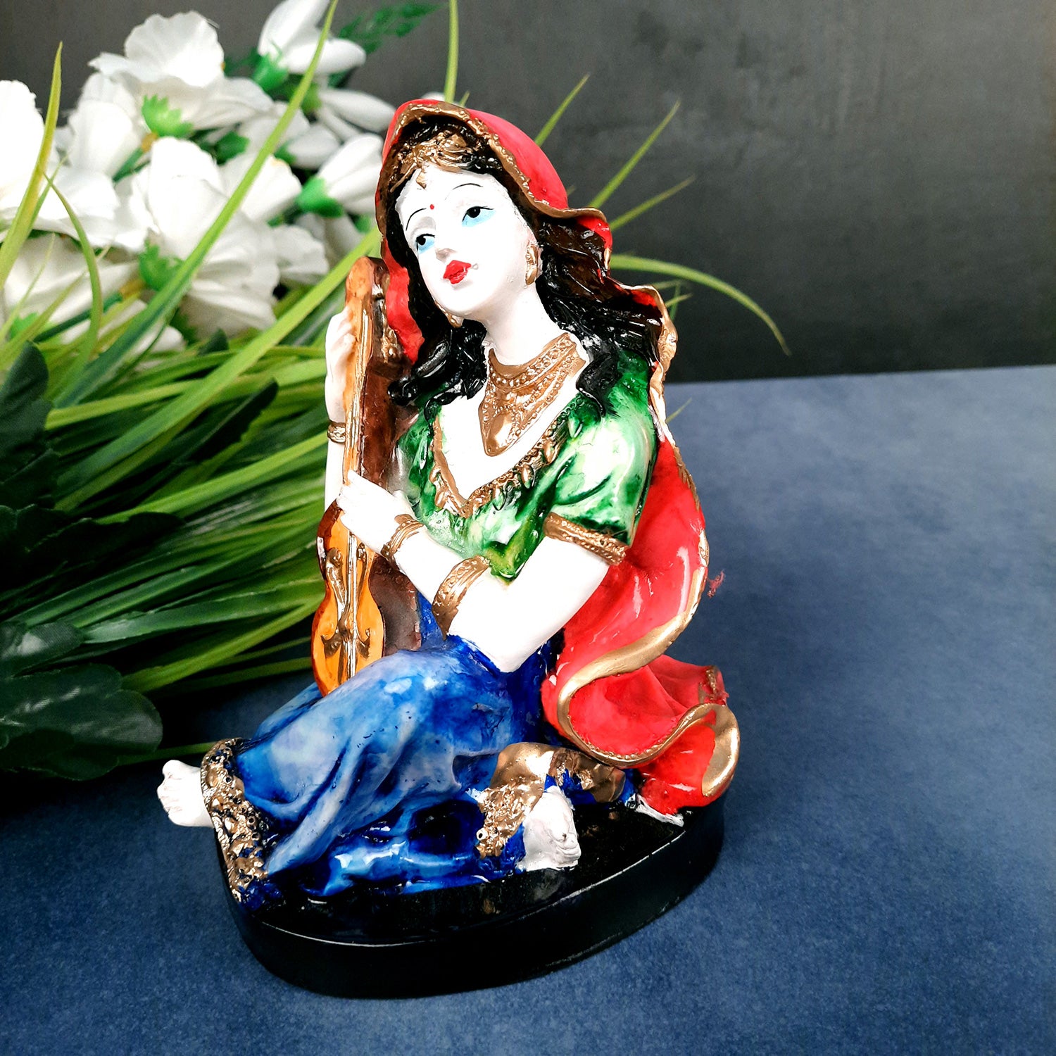 Decorative Couple Musician Showpiece - for Table & Office Decor- 8 inch- Apkamart