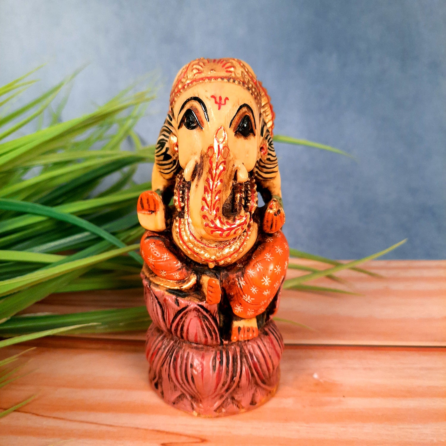 Ganesh Idol | Ganesha Statue - for Puja, Home & Table Decor | Ganpati Murti for Office Desk & Gifts - 5 Inch - Apkamart