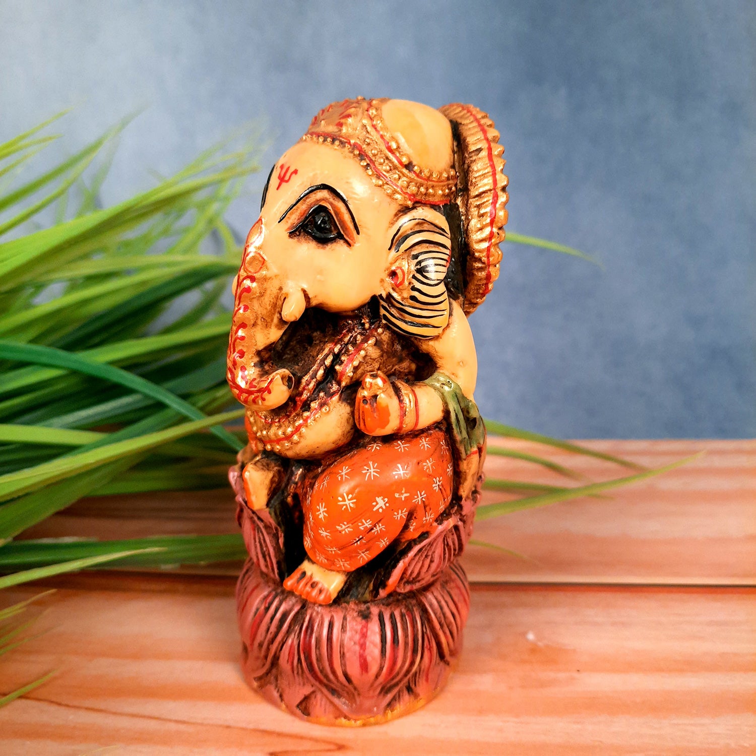 Ganesh Idol | Ganesha Statue - for Puja, Home & Table Decor | Ganpati Murti for Office Desk & Gifts - 5 Inch - Apkamart