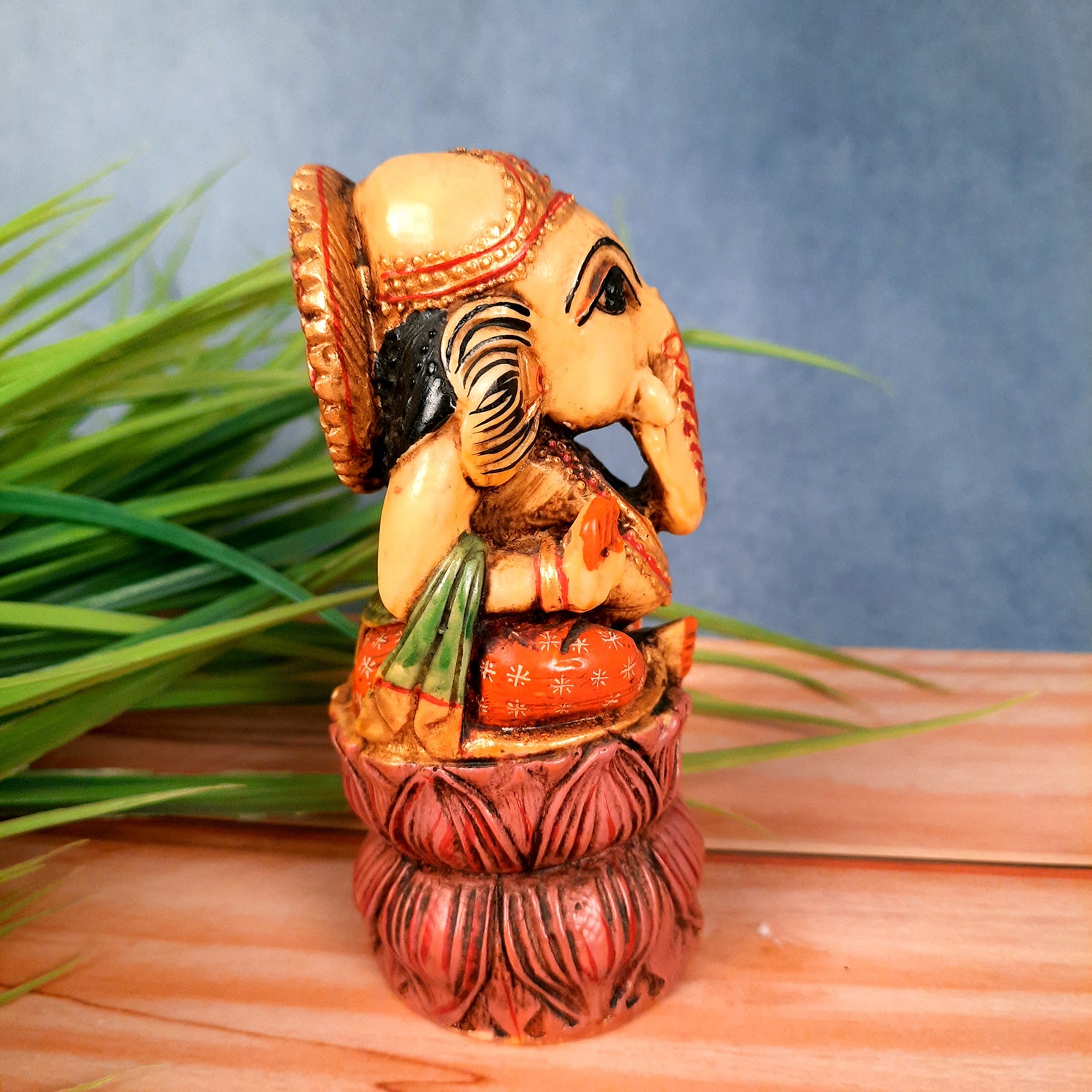 Ganesh Idol | Ganesha Statue - for Puja, Home & Table Decor | Ganpati Murti for Office Desk & Gifts - 5 Inch - Apkamart