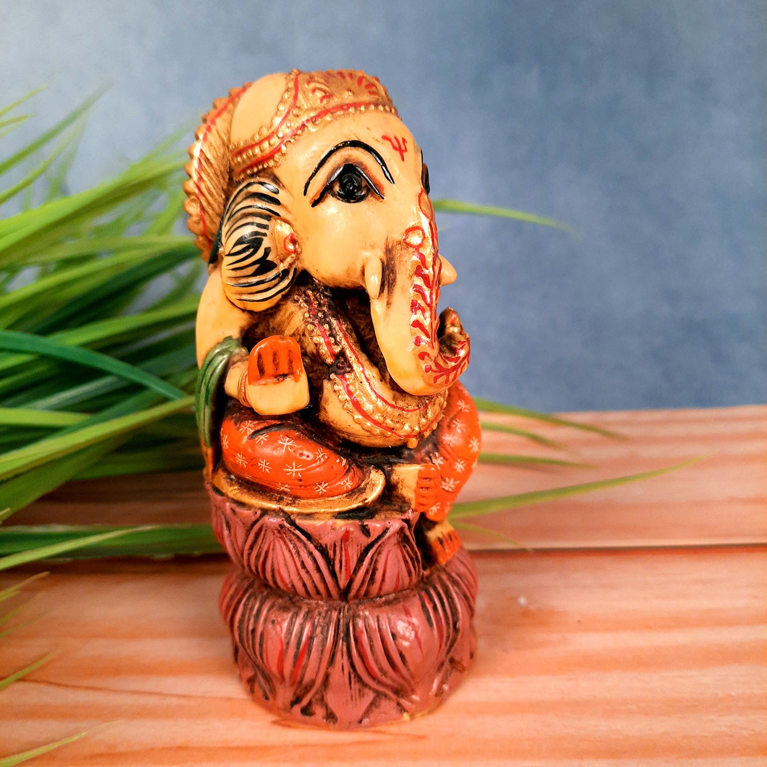 Ganesh Idol | Ganesha Statue - for Puja, Home & Table Decor | Ganpati Murti for Office Desk & Gifts - 5 Inch - Apkamart