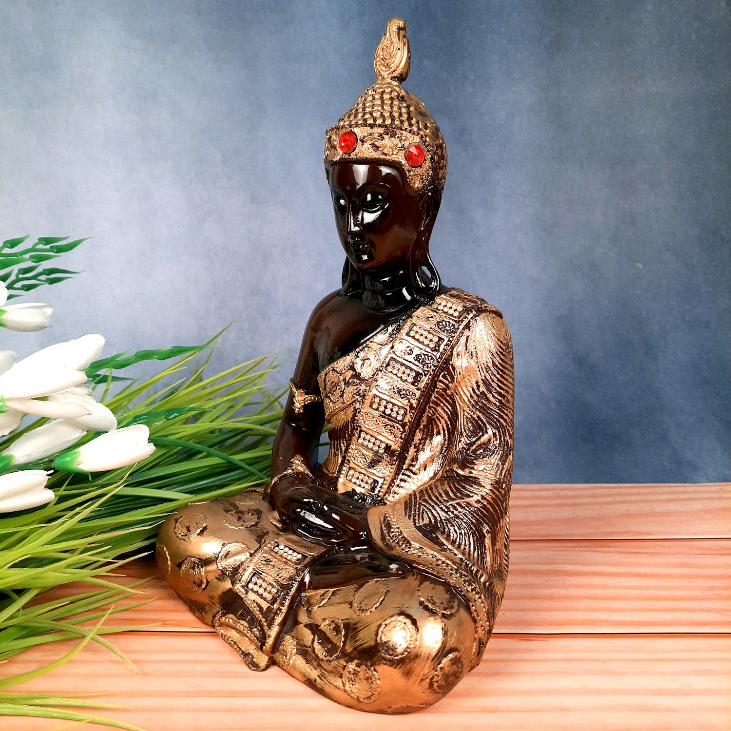 Buddha Statue | Lord Gautam Buddha in Meditation Showpiece - For Living room, Home, Table, Office Decor & Gift - 11 Inch - Apkamart