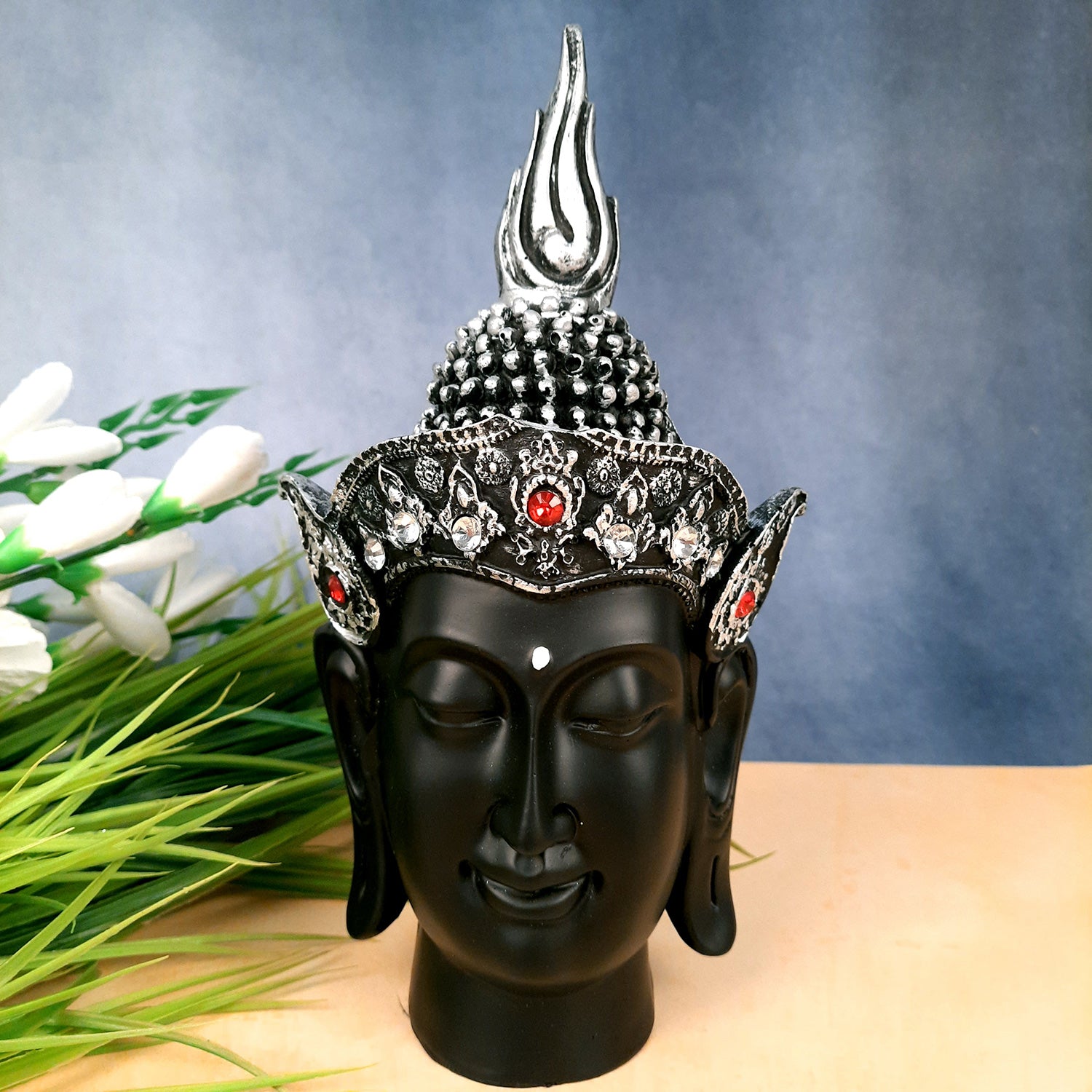 Buddha Head Statue | Lord Gautam Buddha Showpiece - For Living room, Home, Table, Office Decor & Gift- 12 Inch - Apkamart