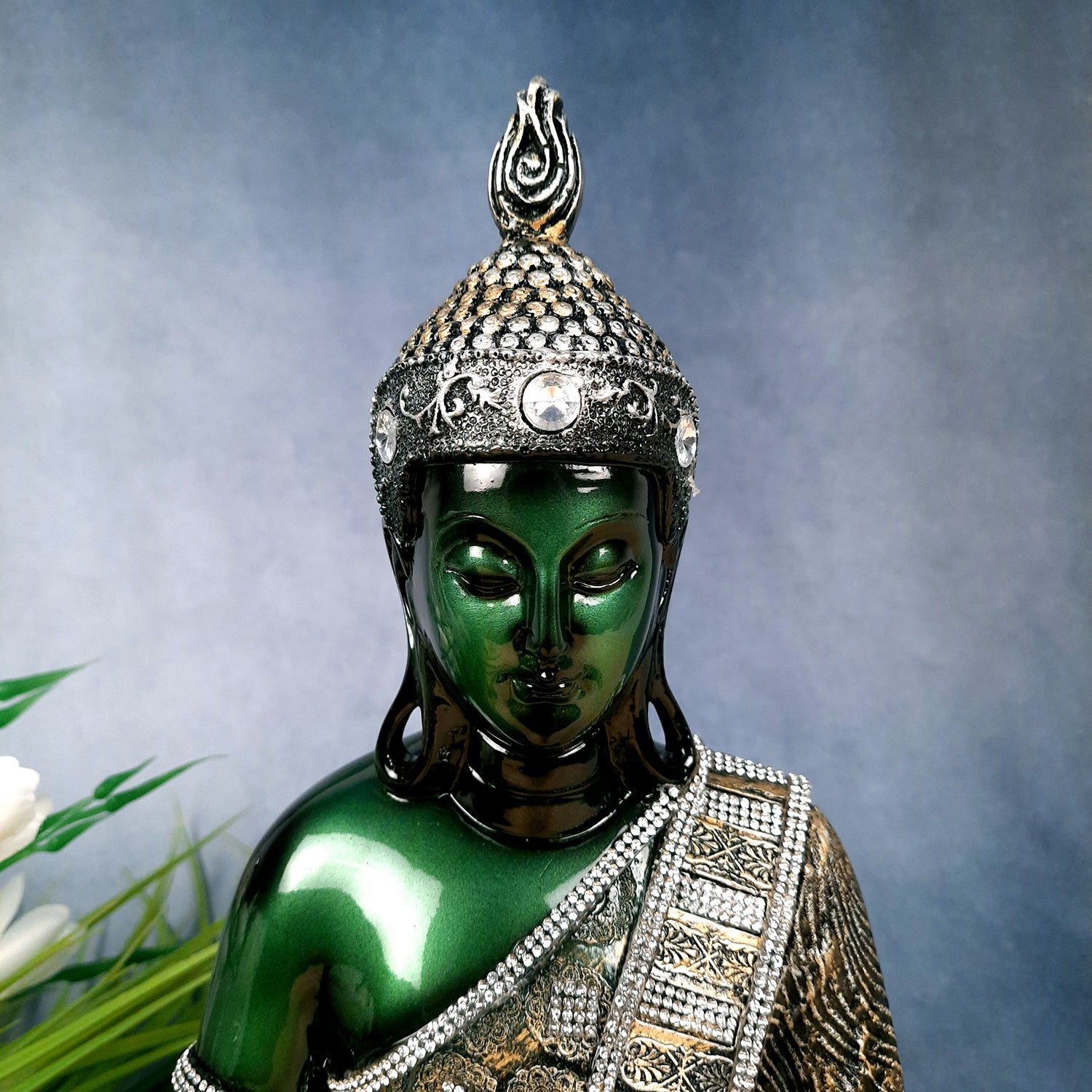 Buddha Statue | Lord Gautam Buddha in Meditation Showpiece - For Living room, Home, Table, Shelf, Office Decor & Gift - 12 Inch - Apkamart