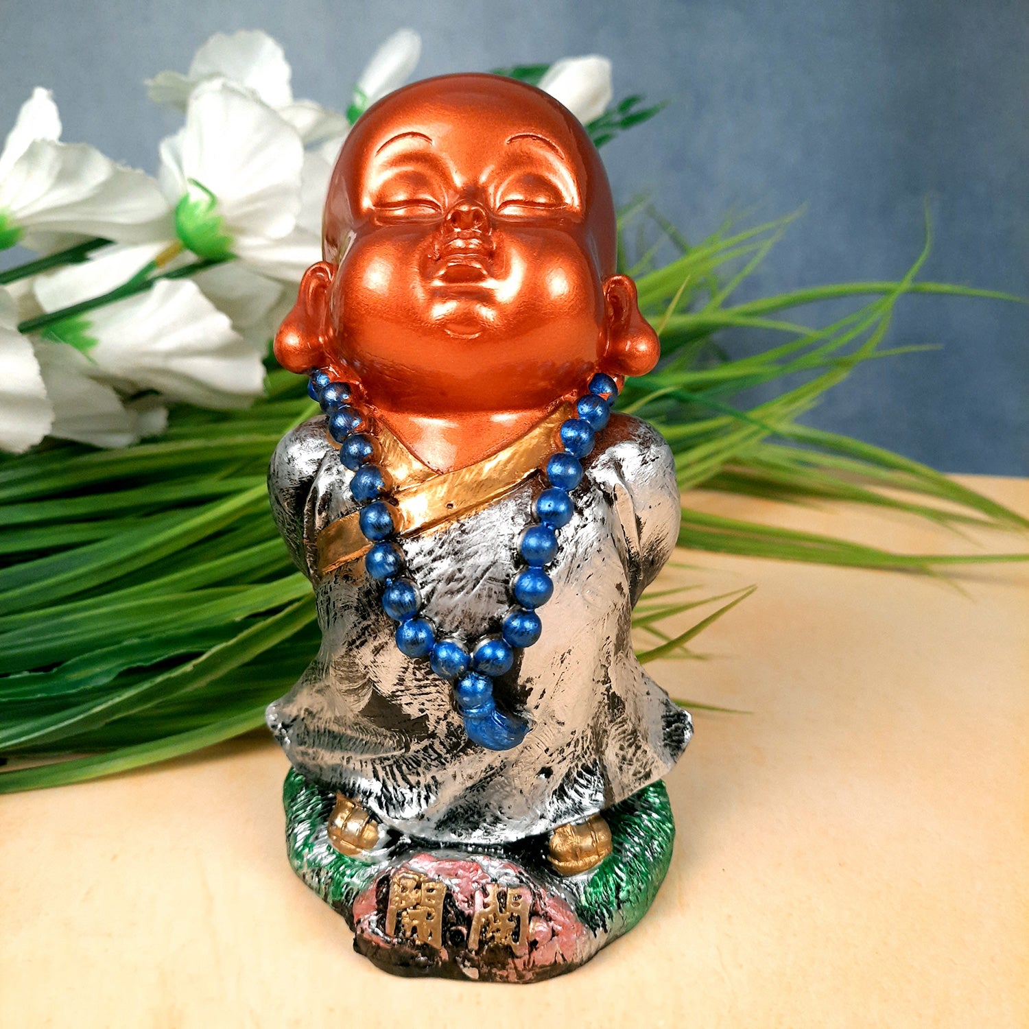 Buddha Baby Monk Showpiece | Feng Shui Decor - For Good Luck, Home, Table, Office Decor & Gift - 5 Inch (Set of 3) - Apkamart