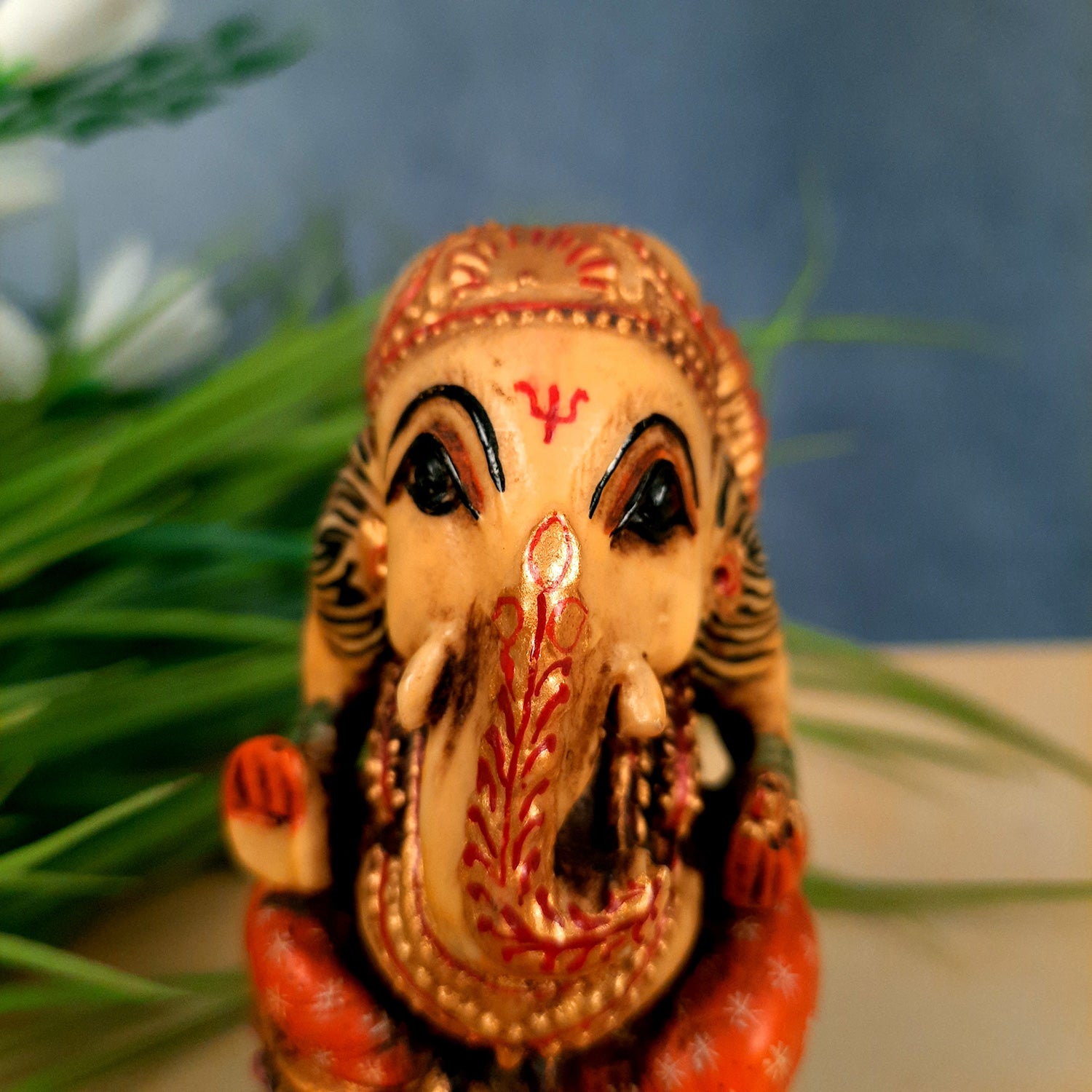 Ganesh Idol | Ganesha Statue - for Puja, Home & Table Decor | Ganpati Murti for Office Desk & Gifts - 5 Inch - Apkamart