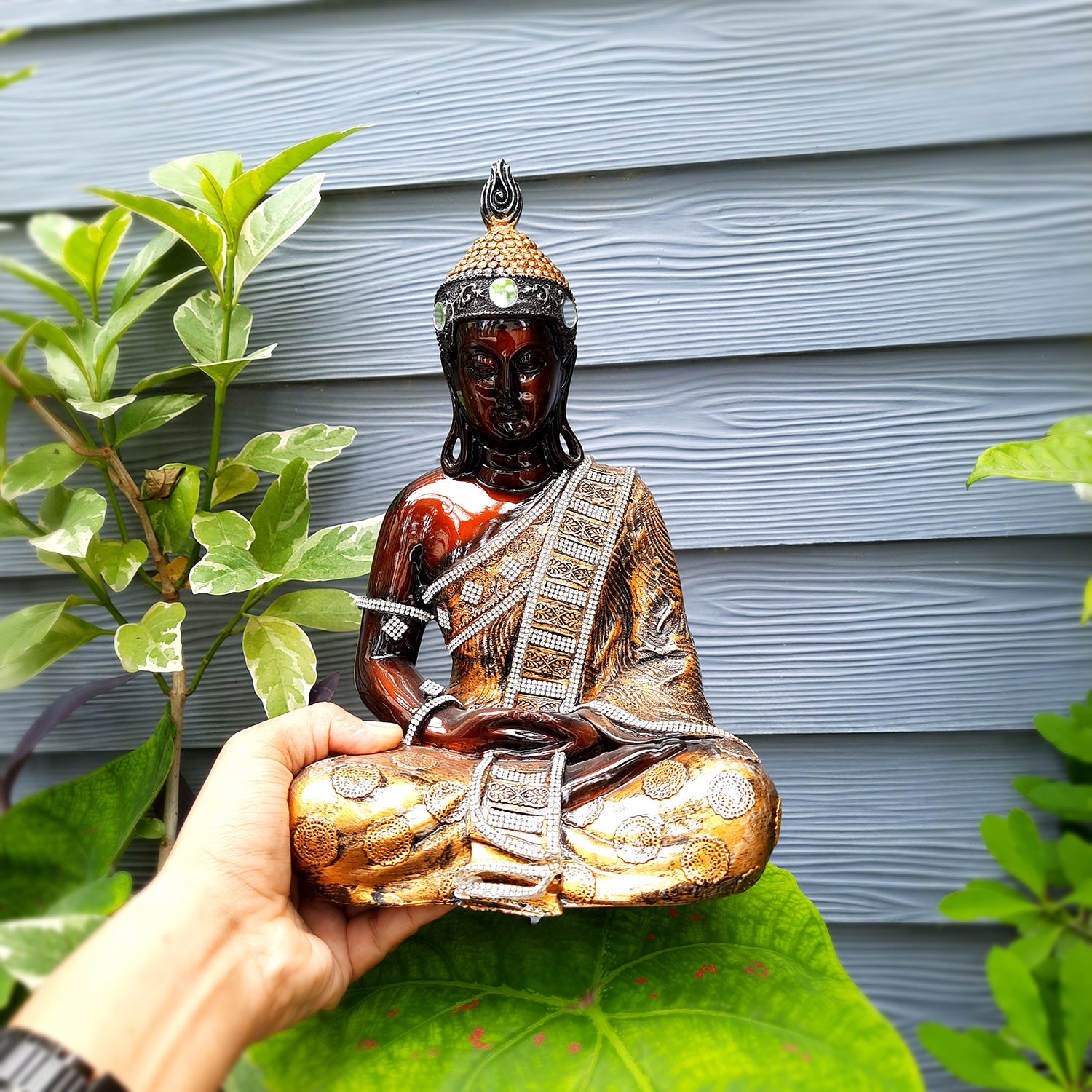 Buddha Statue | Lord Gautam Buddha in Meditation Showpiece - For Living room, Home, Table, Shelf, Office Decor & Gift - 12 Inch - Apkamart