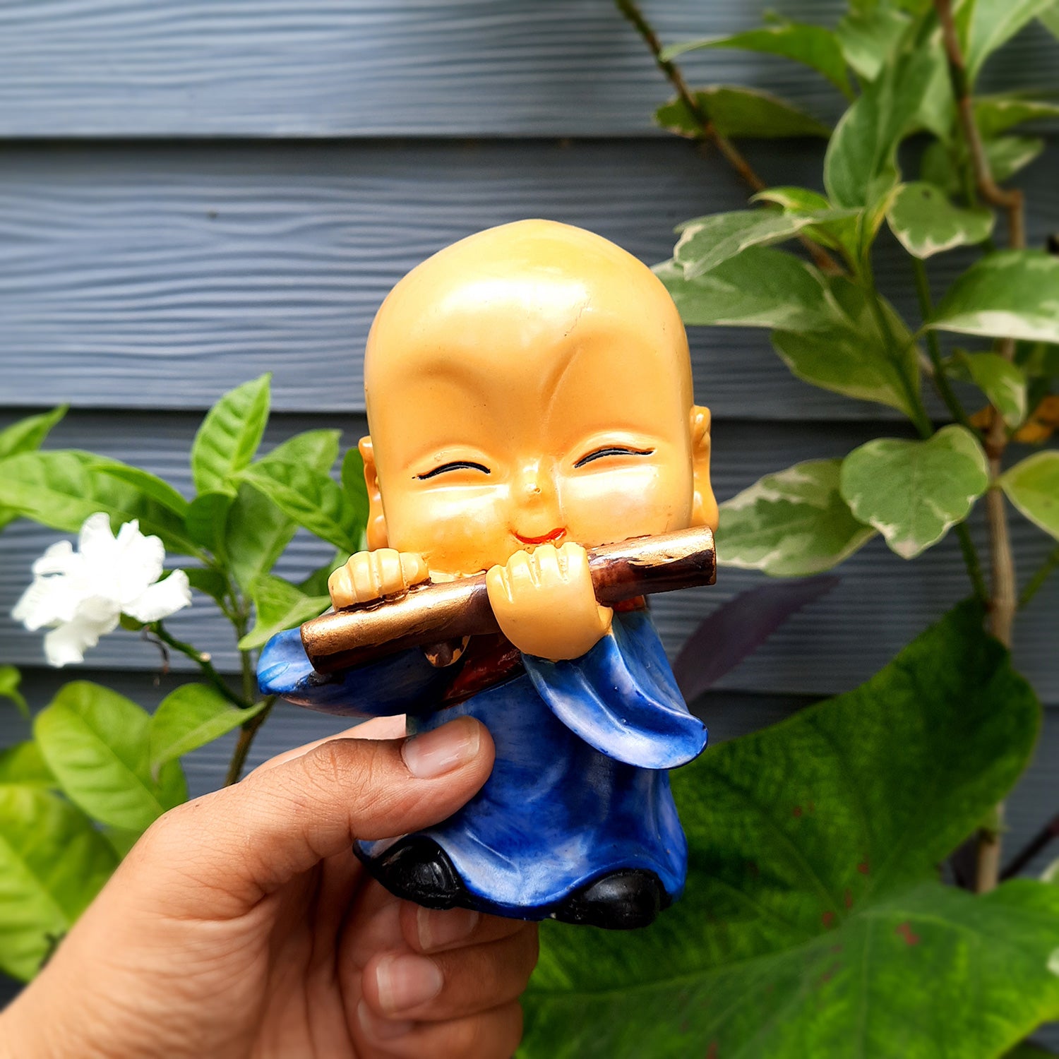 Baby Monk Showpiece | Baby Buddha Feng Shui Decor - For Good Luck, Home, Table, Office Decor & Gift - 5 Inch (Set of 4) - Apkamart