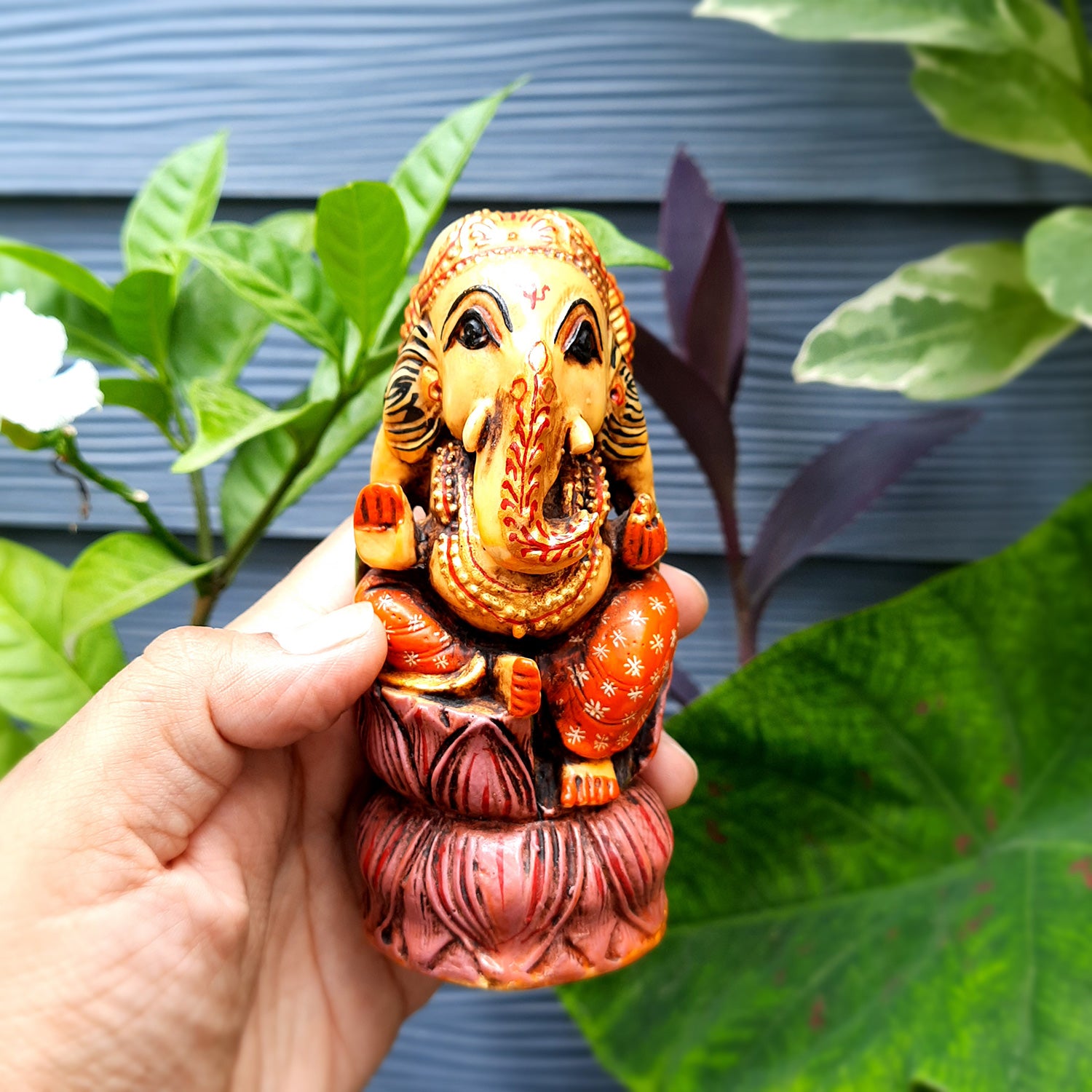 Ganesh Idol | Ganesha Statue - for Puja, Home & Table Decor | Ganpati Murti for Office Desk & Gifts - 5 Inch - Apkamart