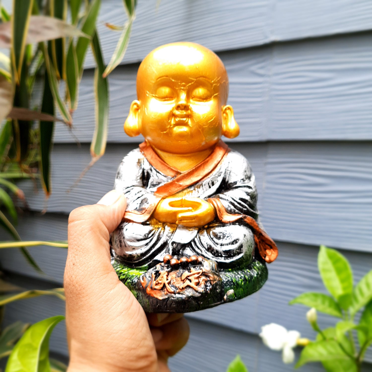 Buddha Baby Monk Showpiece | Feng Shui Child Monk Statue - for Home & Table Decor, Health, Wealth, Office Desk & Gift - Set of 3 -Apkamart