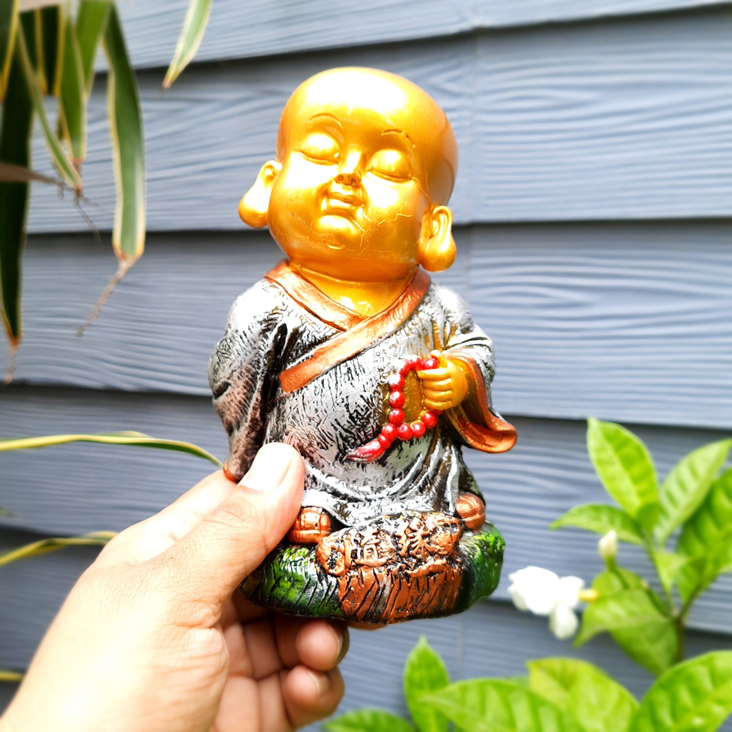 Buddha Baby Monk Showpiece | Feng Shui Child Monk Statue - for Home & Table Decor, Health, Wealth, Office Desk & Gift - Set of 3 -Apkamart