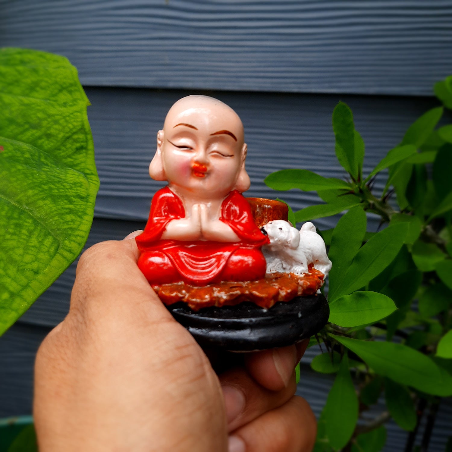 Buddha Baby Monk Showpiece | Feng Shui Decor - For Car Dashboard, Good Luck, Home, Table, Office Decor & Gift - 3 Inch (Set of 4) - Apkamart