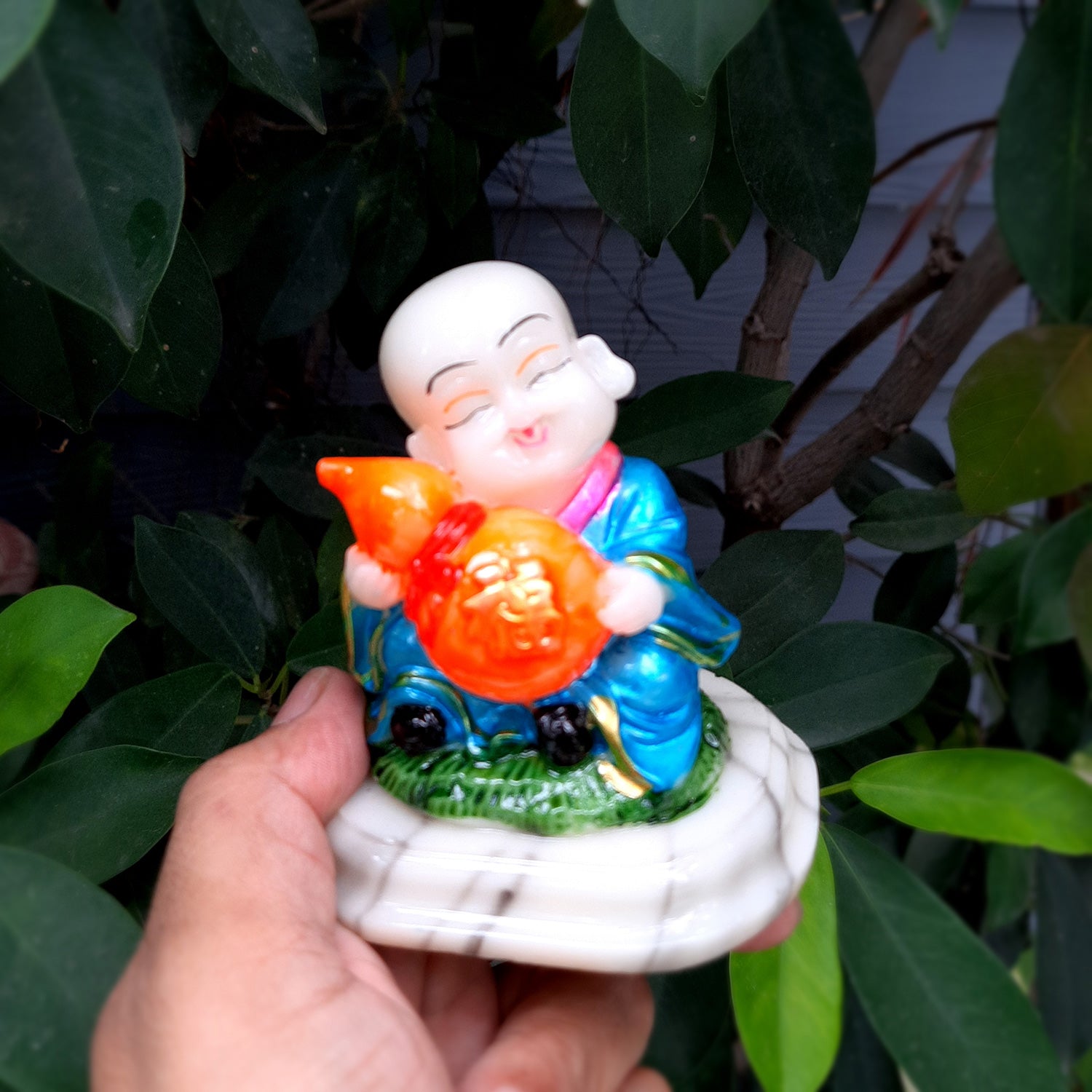 Buddha Baby Monk Showpiece | Feng Shui Decor - For Good Luck, Home, Table, Office Decor, Car Dashboard & Gift - 4 Inch (Set of 3) - Apkamart