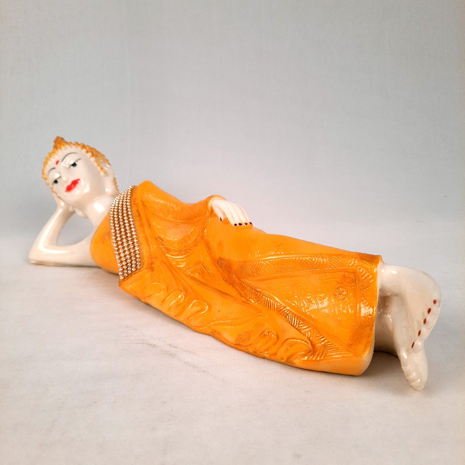 Buddha Statue | Lord Gautam Buddha Idol - In Relaxing Pose Showpiece - For Living room, Home, Table, Office Decor & Gift - 14 Inch - Apkamart