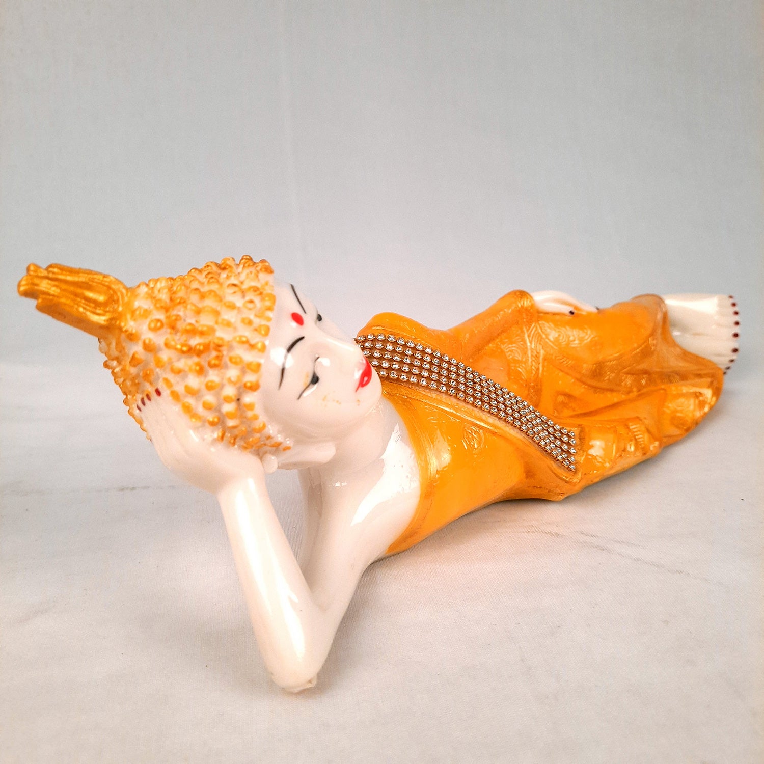 Buddha Statue | Lord Gautam Buddha Idol - In Relaxing Pose Showpiece - For Living room, Home, Table, Office Decor & Gift - 14 Inch - Apkamart