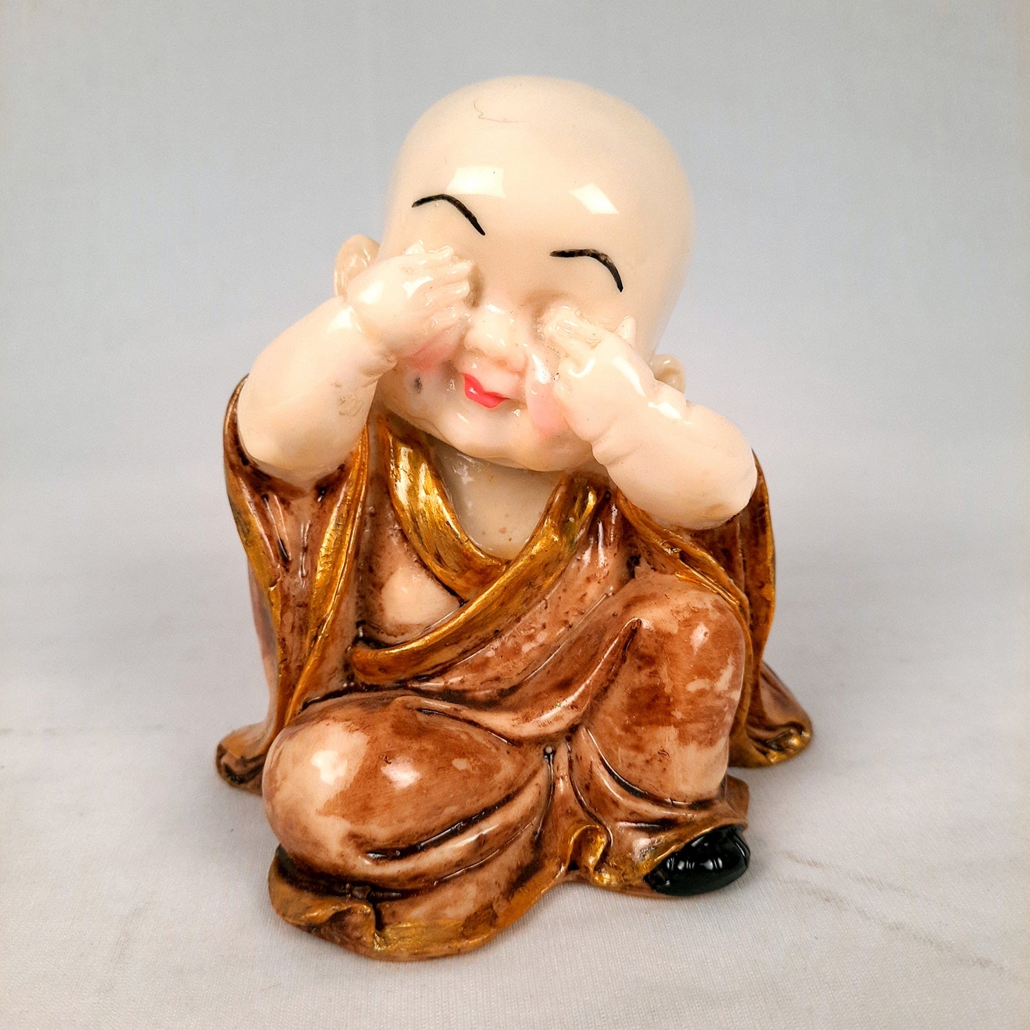 Buddha Baby Monk Showpiece | Feng Shui Decor - for Good Luck, Home, Table, Office Decor & Gift - 5 inch- Apkamart
