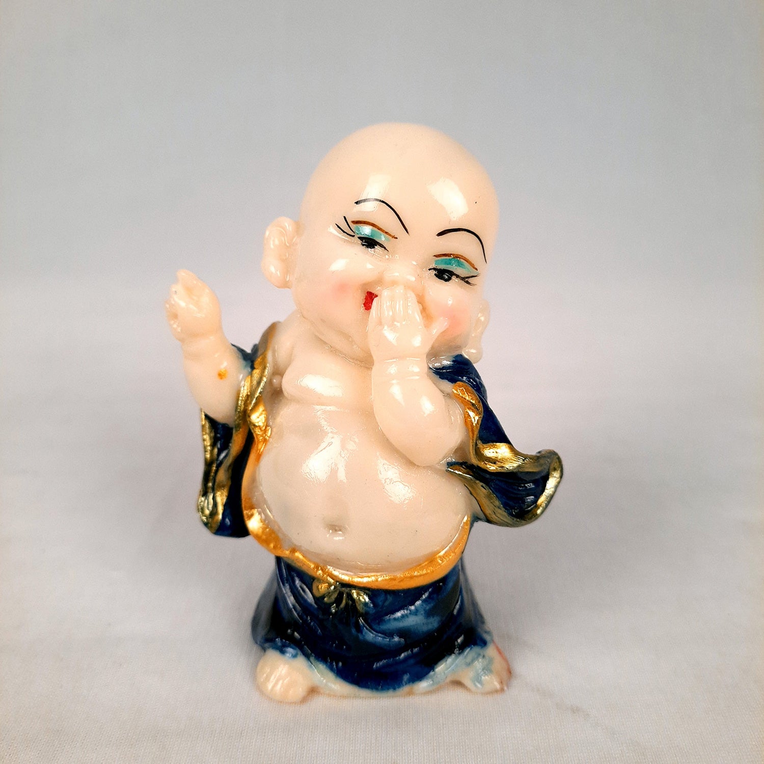 Buddha Baby Monk Showpiece|Happy Monk Feng Shui Table Decor - for Car Dashboard, Good Luck, Home, Office Decor & Gift- 4 inch-Apkamart