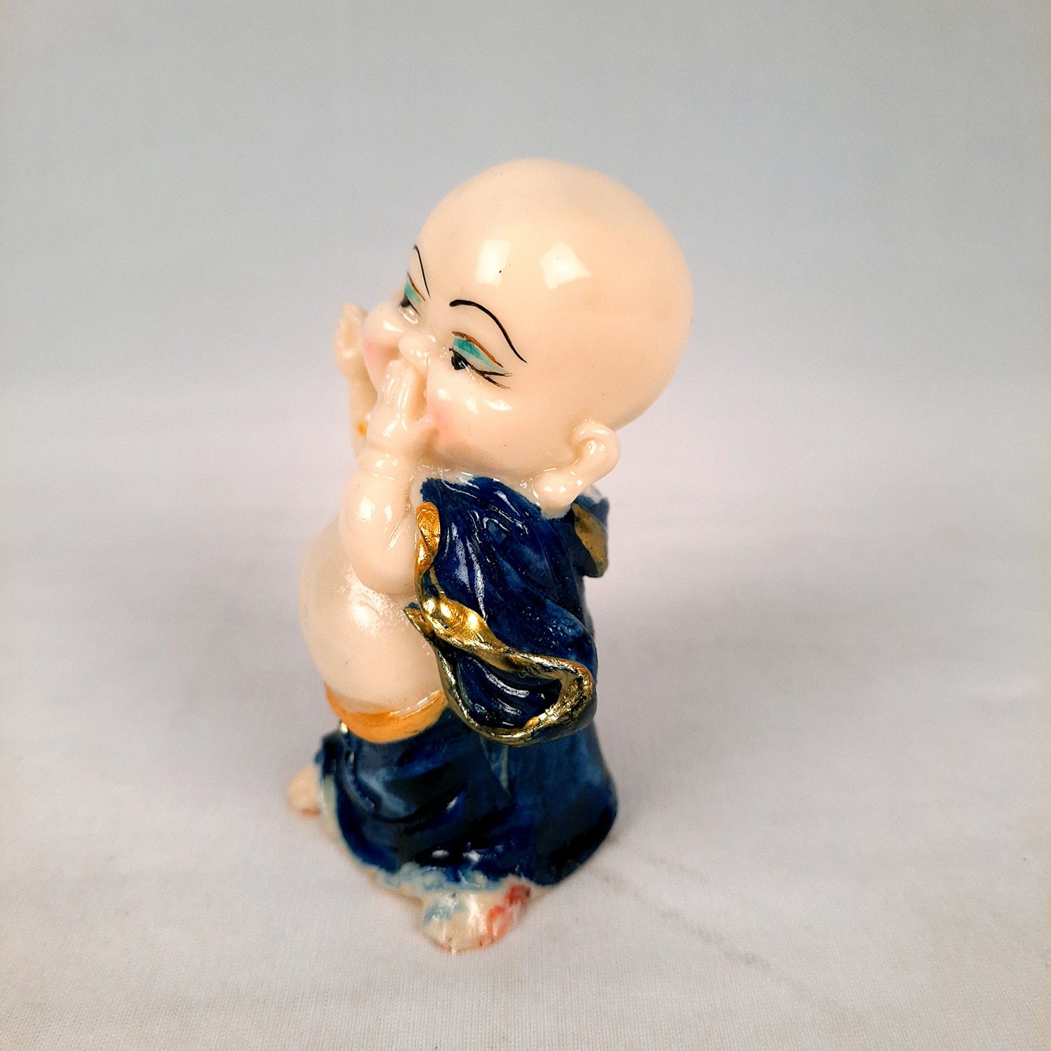 Buddha Baby Monk Showpiece| Feng Shui Decor - for Car Dashboard, Good Luck, Home, Table, Office Decor & Gift- 4 inch (Set of 3)- Apkamart