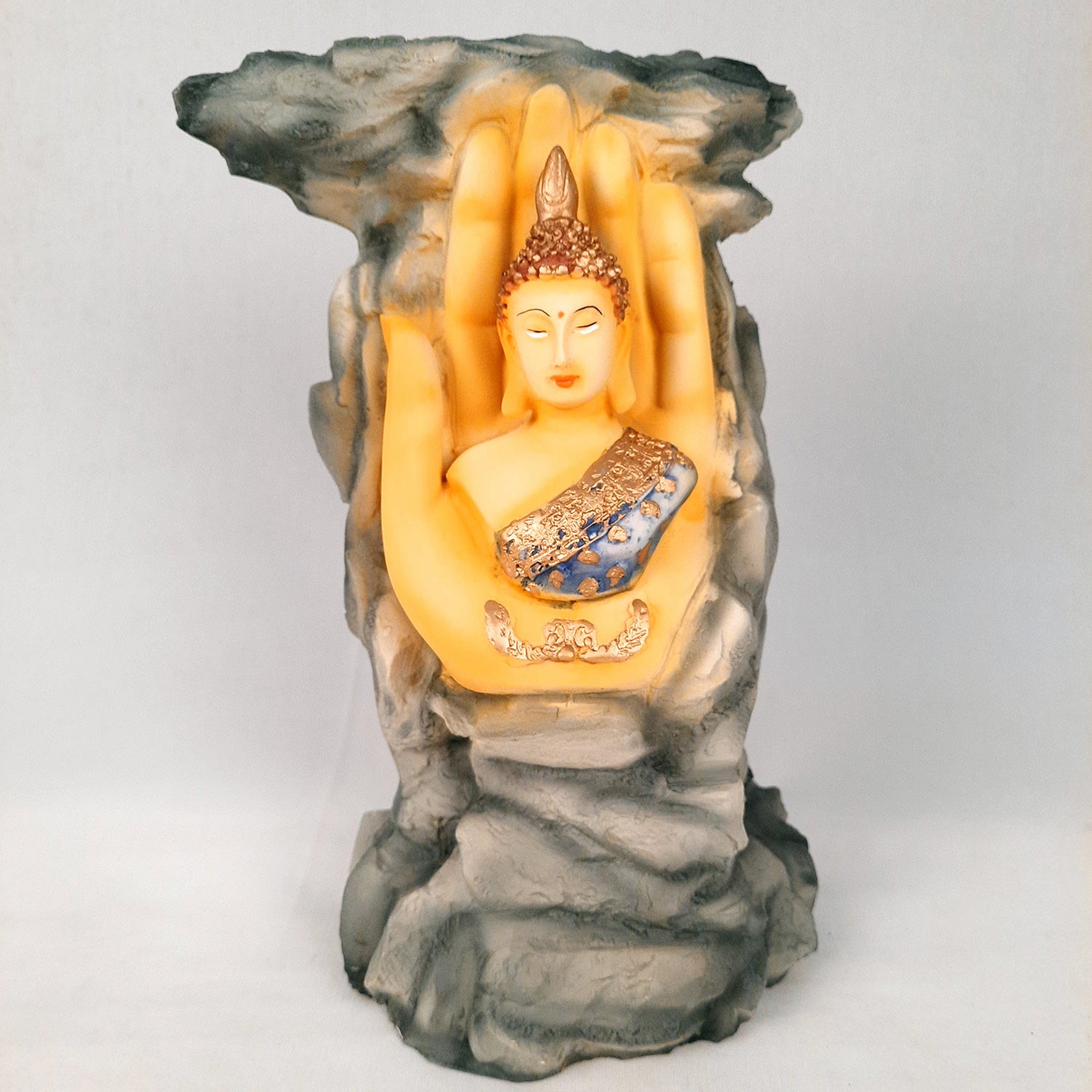 Buddha Showpiece Cum Vase |Flower Pot with Lord Gautam Buddha Showpiece - for Living Room, Home, Table, Office Decor & Gift- 11 inch- Apkamart