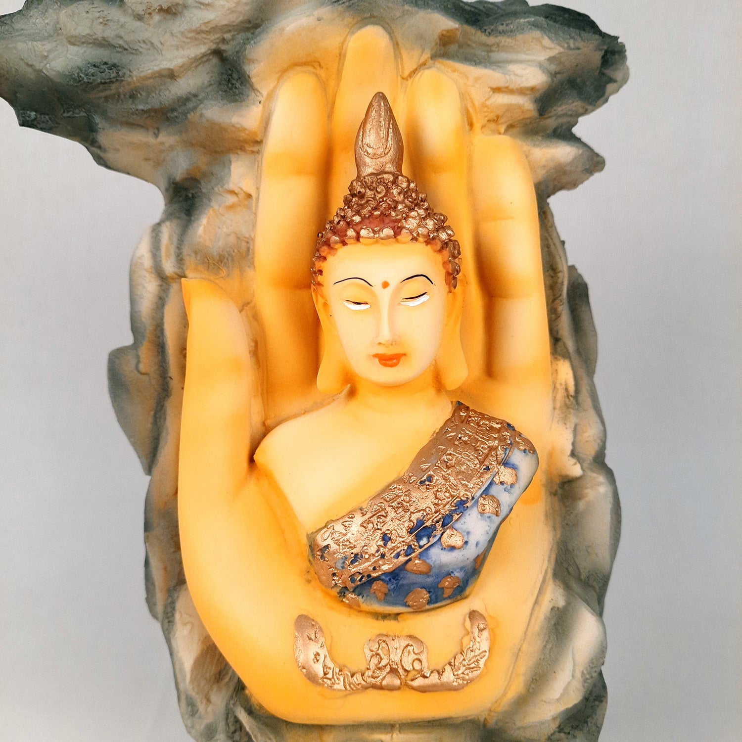 Buddha Showpiece Cum Vase |Flower Pot with Lord Gautam Buddha Showpiece - for Living Room, Home, Table, Office Decor & Gift- 11 inch- Apkamart