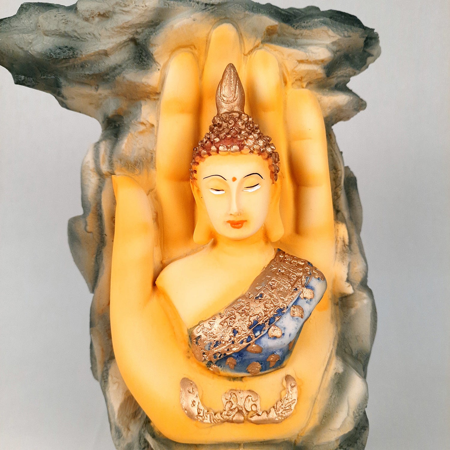 Buddha Showpiece Cum Vase |Flower Pot with Lord Gautam Buddha Showpiece - for Living Room, Home, Table, Office Decor & Gift- 11 inch- Apkamart