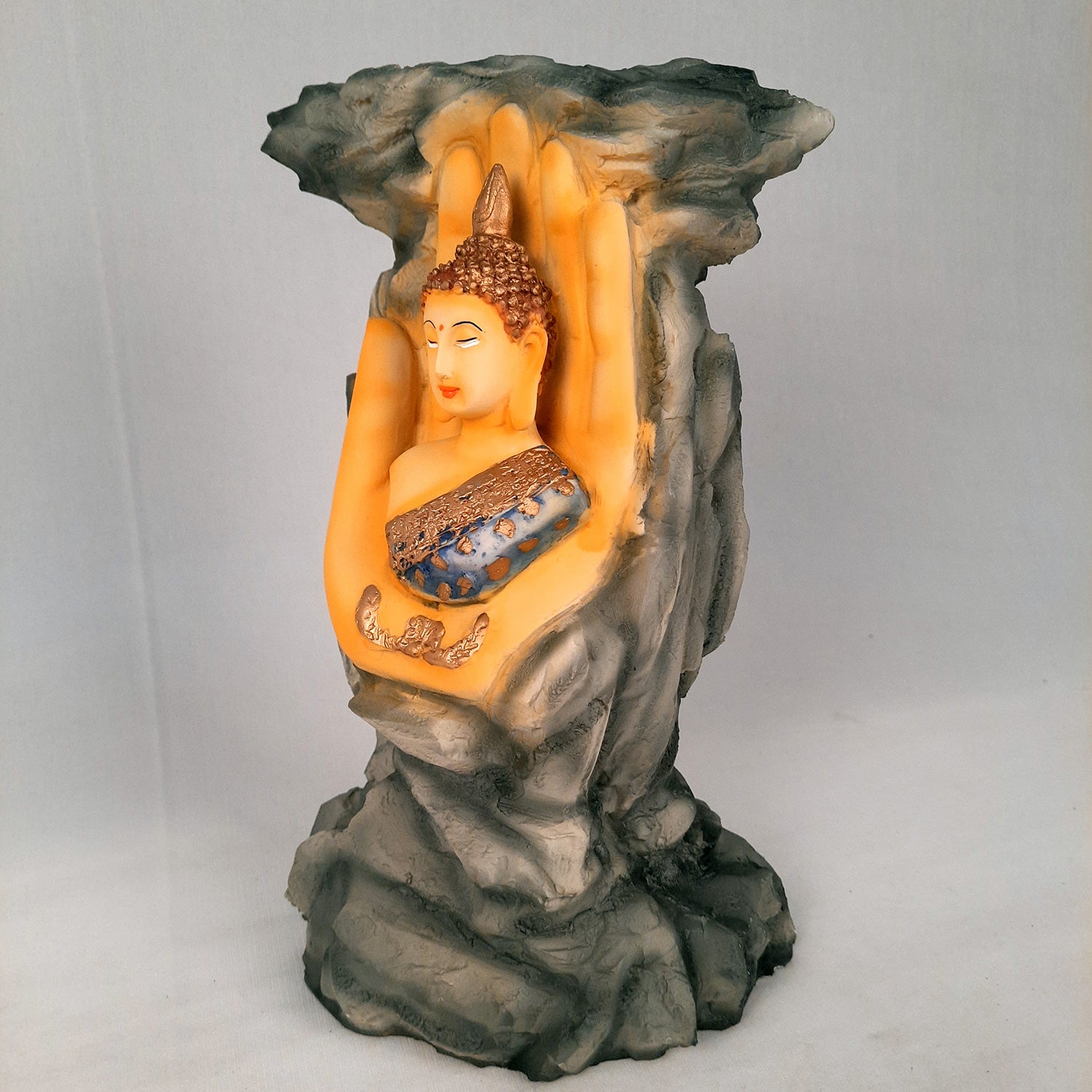 Buddha Showpiece Cum Vase |Flower Pot with Lord Gautam Buddha Showpiece - for Living Room, Home, Table, Office Decor & Gift- 11 inch- Apkamart