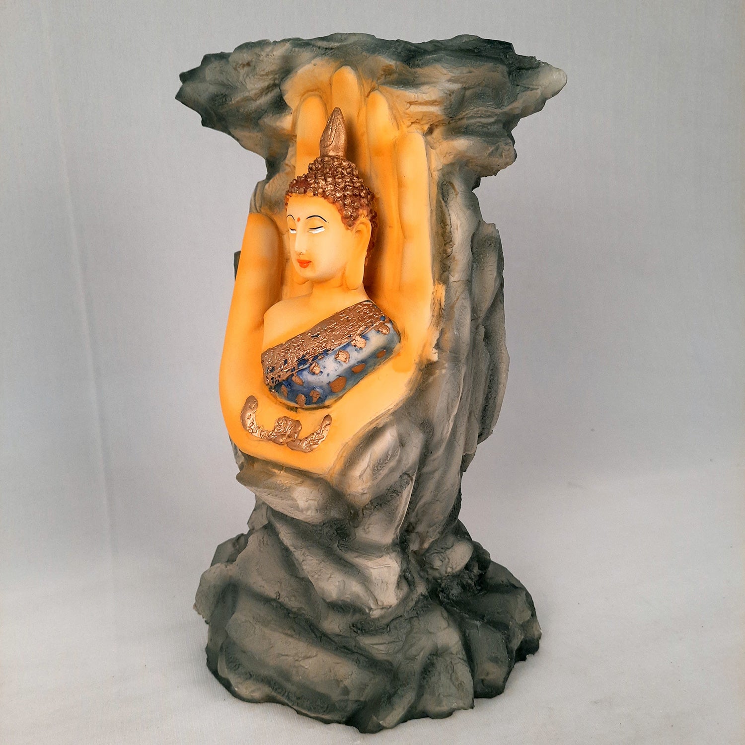 Buddha Showpiece Cum Vase |Flower Pot with Lord Gautam Buddha Showpiece - for Living Room, Home, Table, Office Decor & Gift- 11 inch- Apkamart