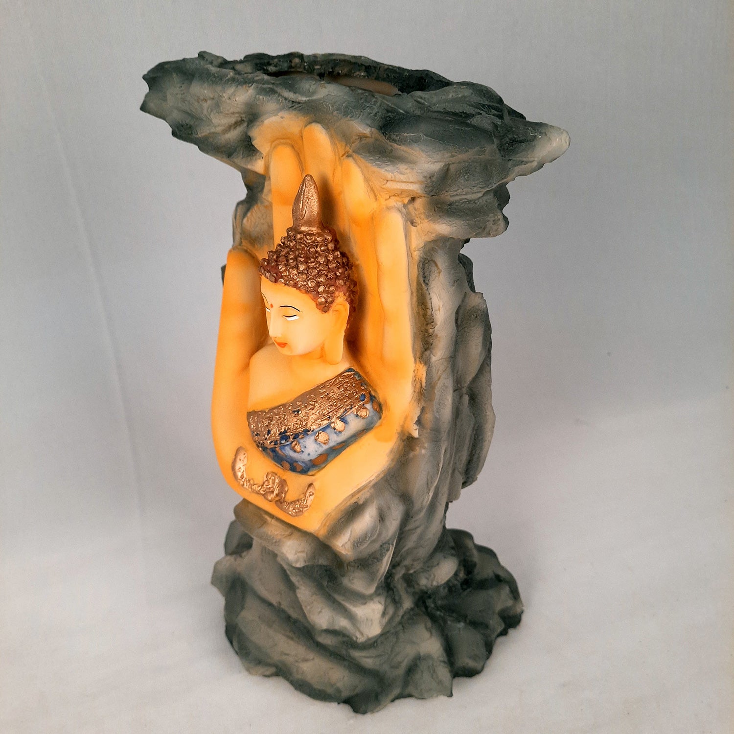 Buddha Showpiece Cum Vase |Flower Pot with Lord Gautam Buddha Showpiece - for Living Room, Home, Table, Office Decor & Gift- 11 inch- Apkamart