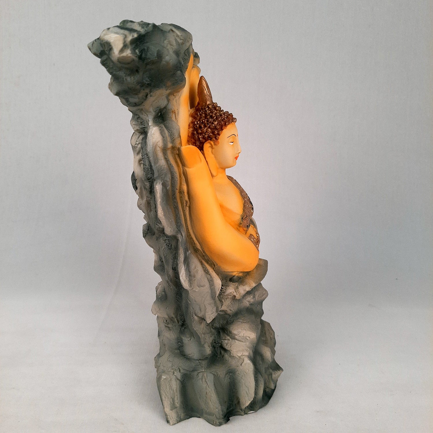 Buddha Showpiece Cum Vase |Flower Pot with Lord Gautam Buddha Showpiece - for Living Room, Home, Table, Office Decor & Gift- 11 inch- Apkamart