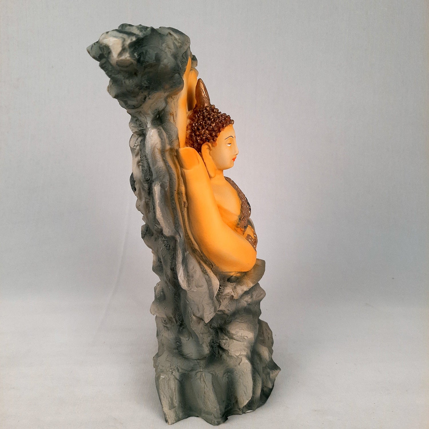 Buddha Showpiece Cum Vase |Flower Pot with Lord Gautam Buddha Showpiece - for Living Room, Home, Table, Office Decor & Gift- 11 inch- Apkamart