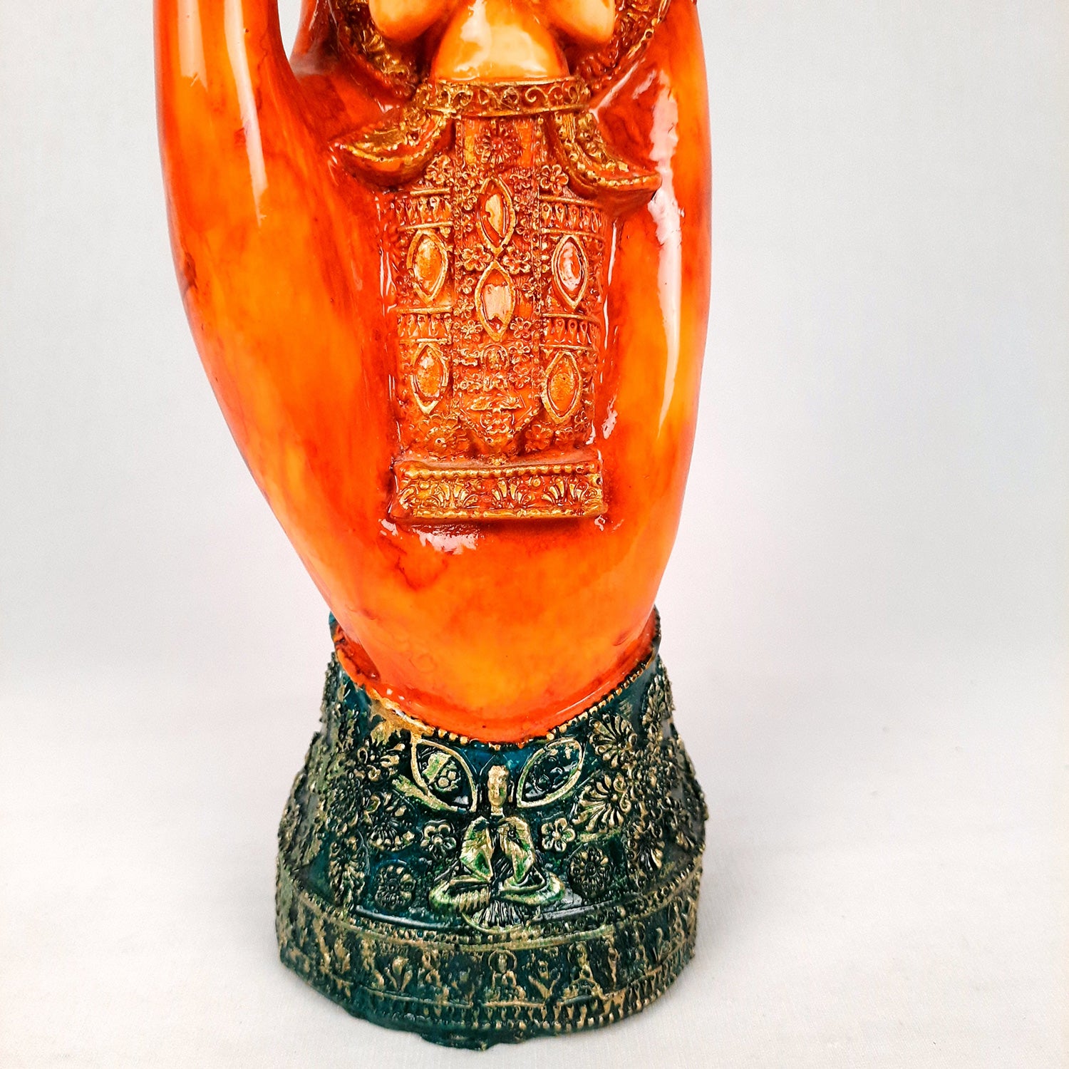 Palm Buddha Showpiece | Buddha in Meditation Statue - For Living room, Home, Table, Office Decor & Gift - 10 Inch - Apkamart