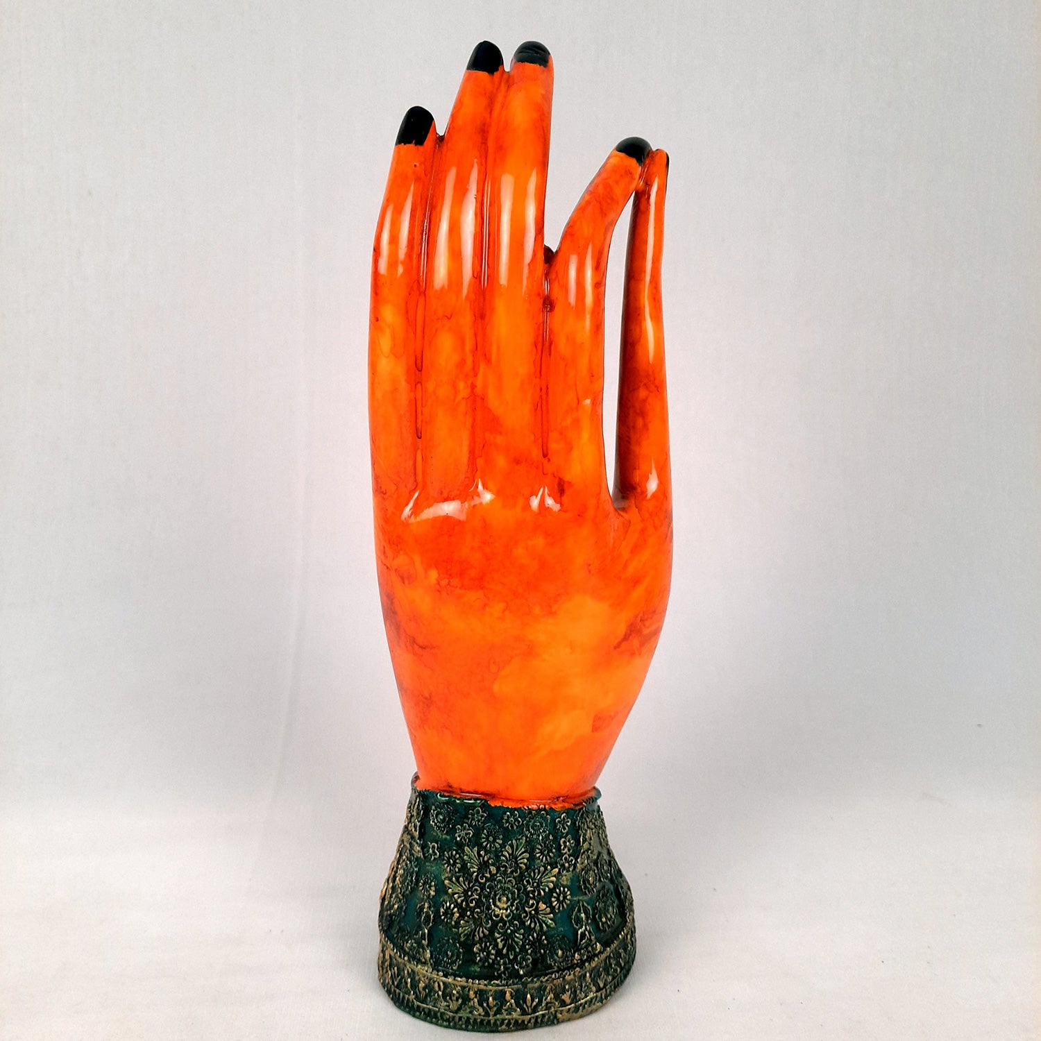 Palm Buddha Showpiece | Buddha in Meditation Statue - For Living room, Home, Table, Office Decor & Gift - 10 Inch - Apkamart