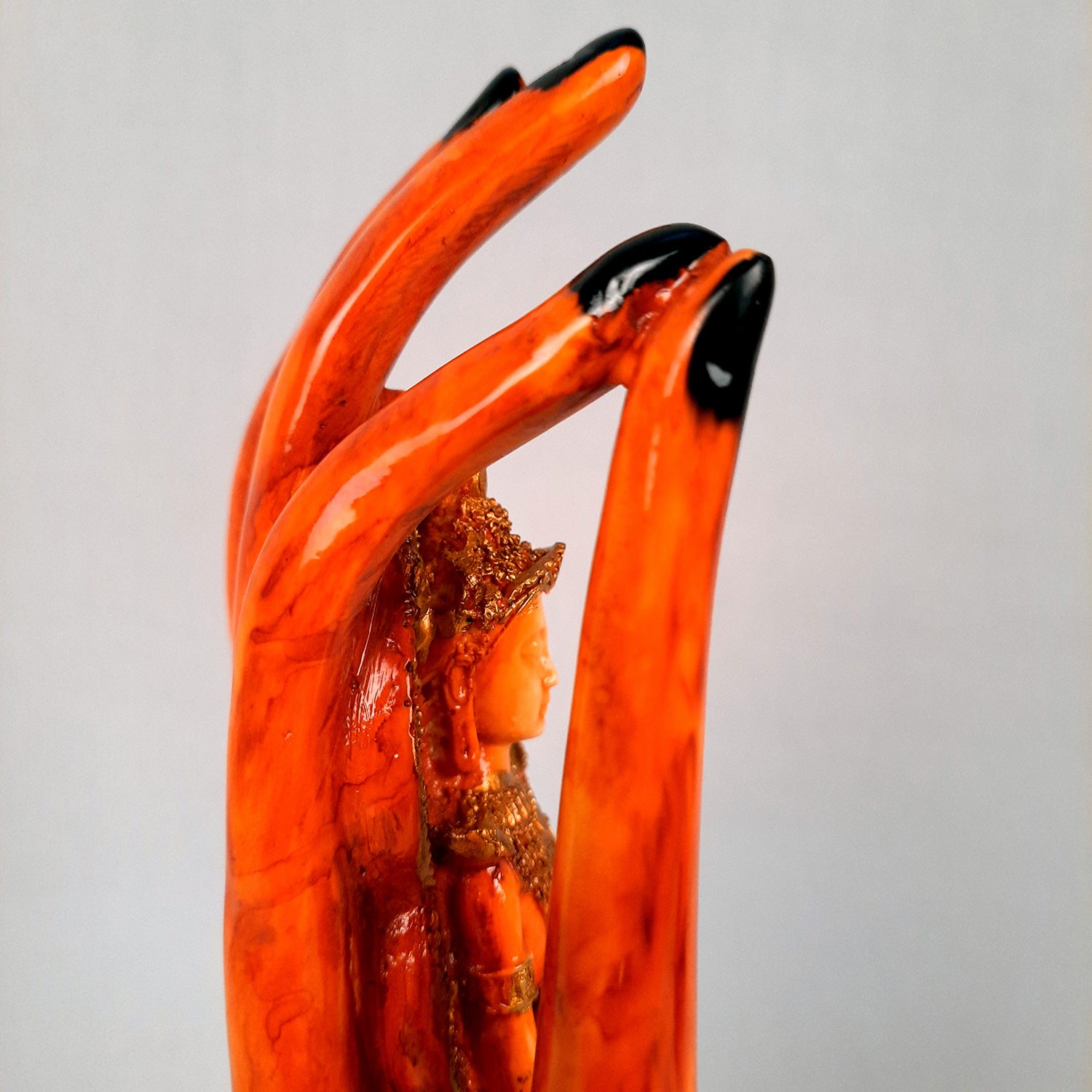 Palm Buddha Showpiece | Buddha in Meditation Statue - For Living room, Home, Table, Office Decor & Gift - 10 Inch - Apkamart