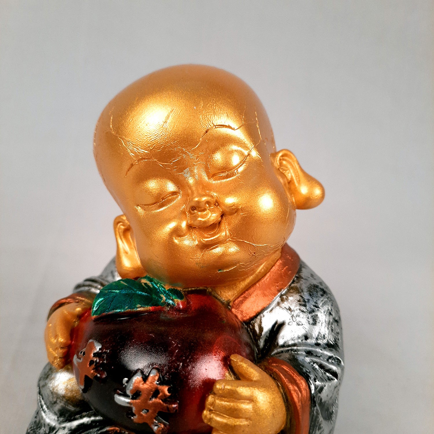 Buddha Baby Monk Showpiece Set | Child Monk Feng Shui Decor - For Good Luck, Home, Table, Office Decor, Garden & Gift - 5 Inch (Set of 3) - Apkamart