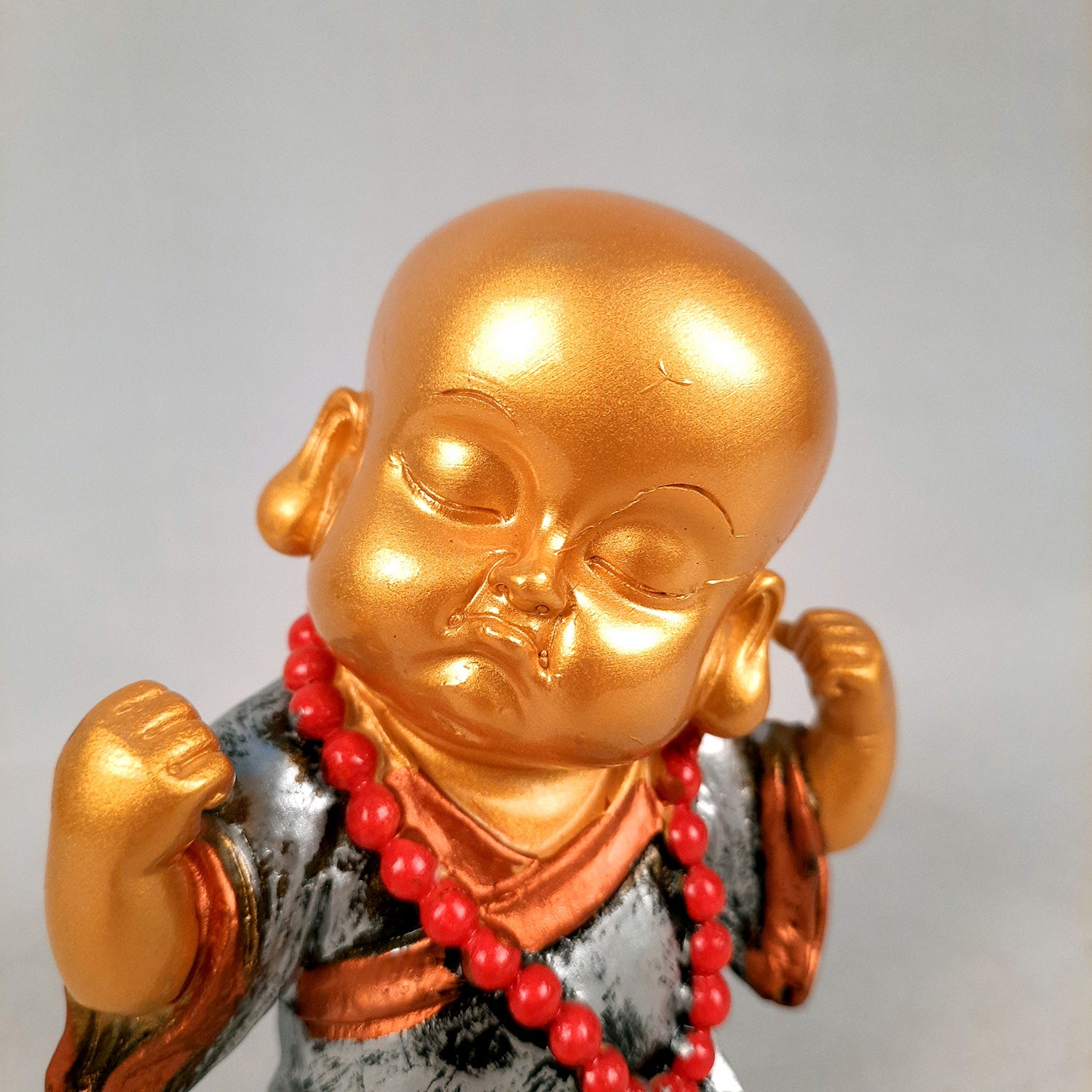 Buddha Baby Monk Showpiece Set | Child Monk Feng Shui Decor - For Good Luck, Home, Table, Office Decor, Garden & Gift - 5 Inch (Set of 3) - Apkamart