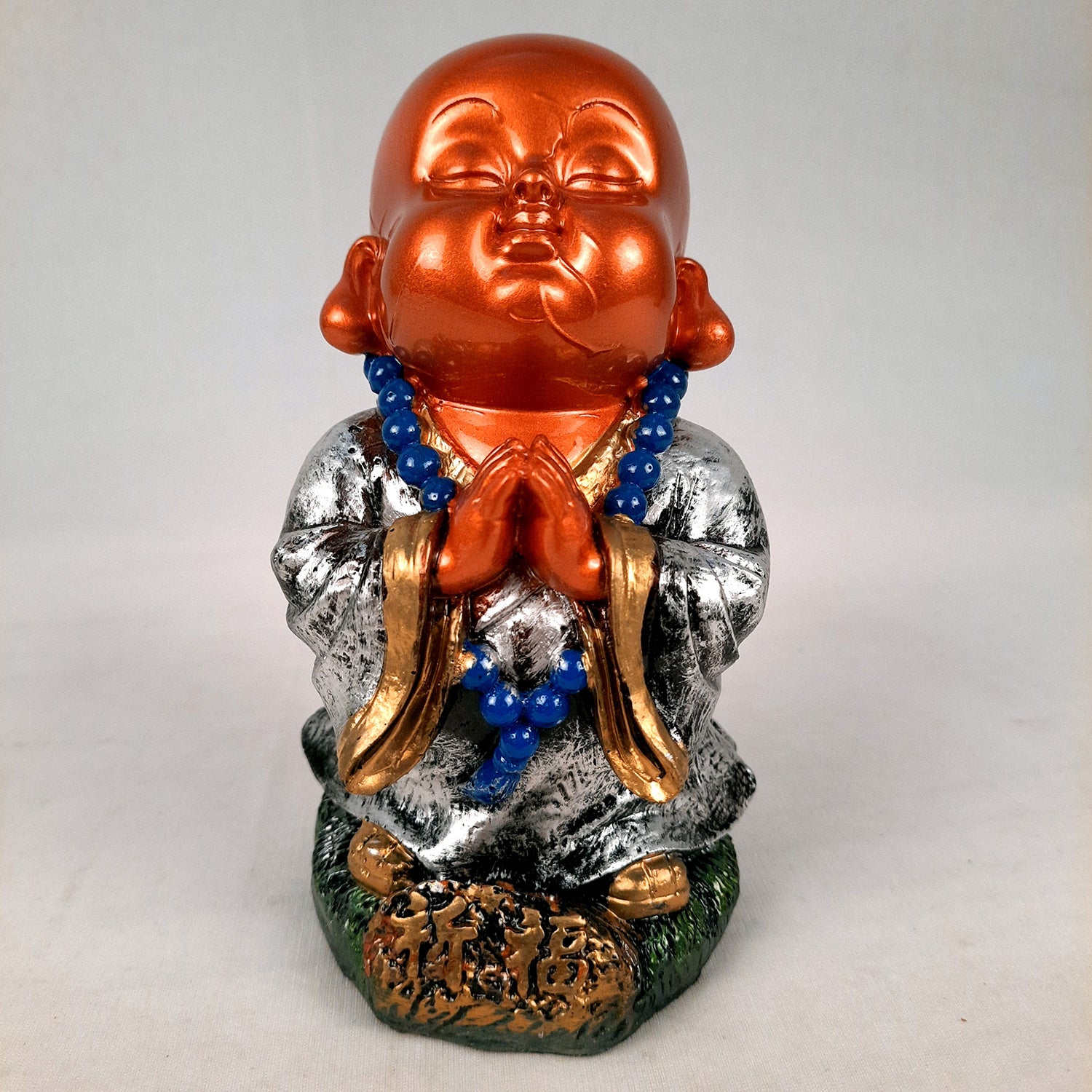 Baby Monk Showpiece Set | Buddha Feng Shui Decor - for Car Dashboard, Good Luck, Home, Table, Office Decor & Gift- 4 inch (Set of 3)- apkamart