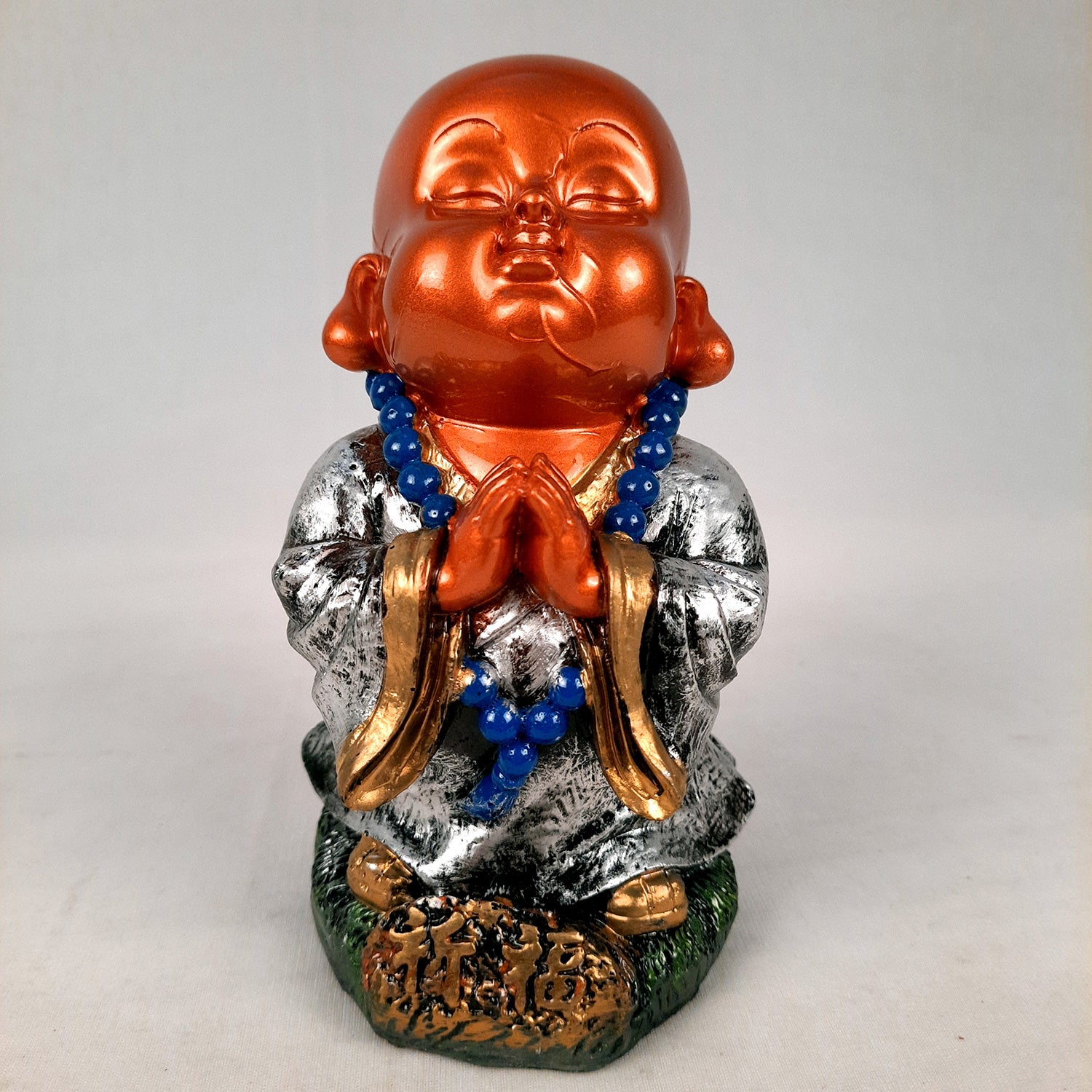 Baby Monk Showpiece Set | Buddha Feng Shui Decor - for Car Dashboard, Good Luck, Home, Table, Office Decor & Gift- 4 inch (Set of 3)- apkamart