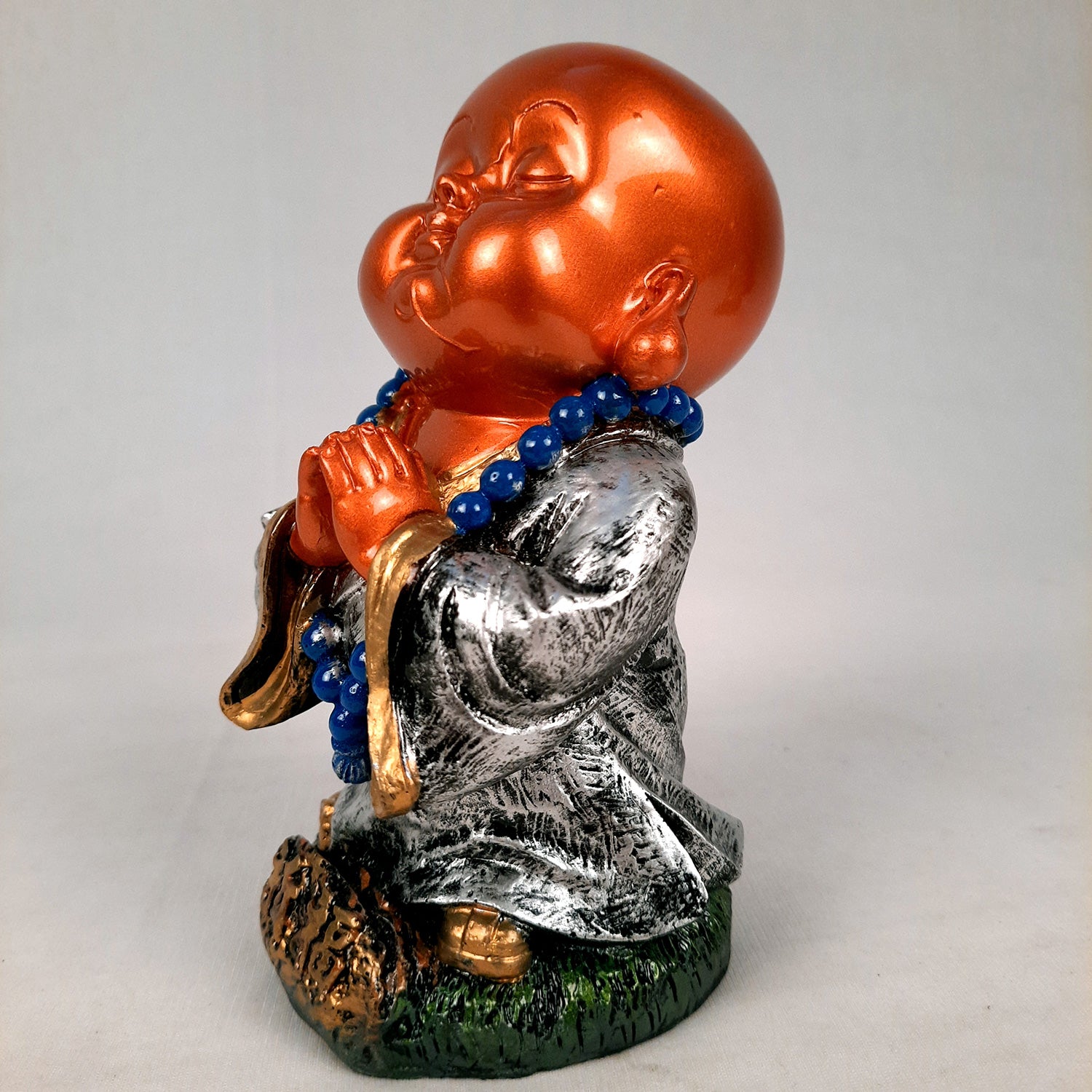 Baby Buddha Statue |Cute Baby Monk Feng Shui Decor - for Car Dashboard, Good Luck, Home, Table, Office Decor & Gift- 6.5 inch- Apkamart