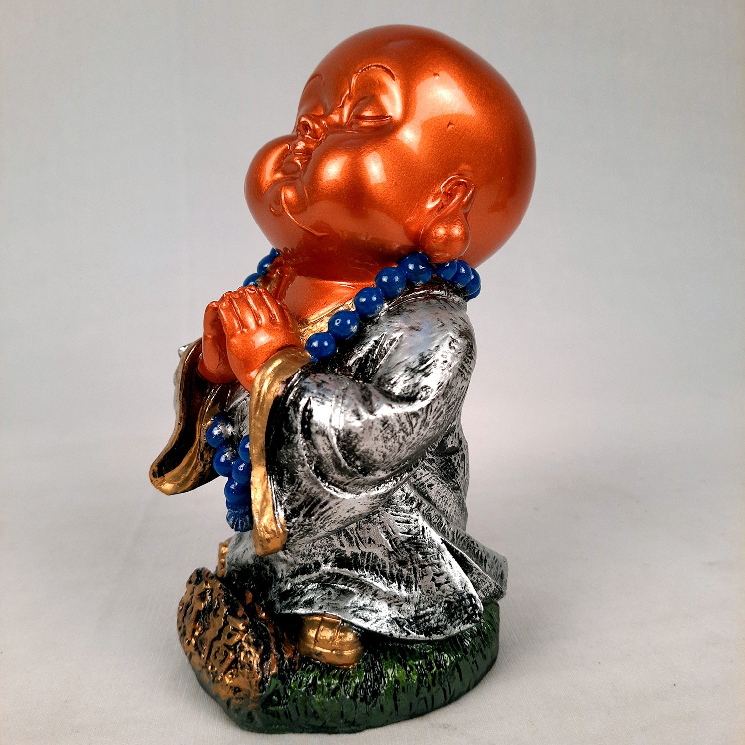 Baby Monk Showpiece Set | Buddha Feng Shui Decor - for Car Dashboard, Good Luck, Home, Table, Office Decor & Gift- 4 inch (Set of 3)- apkamart