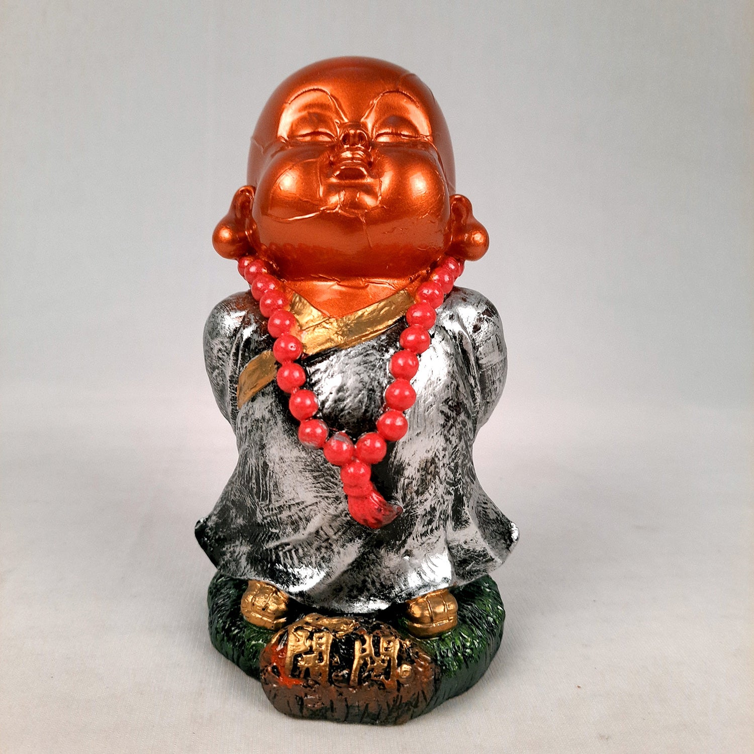 Baby Monk Showpiece Set | Buddha Feng Shui Decor - for Car Dashboard, Good Luck, Home, Table, Office Decor & Gift- 4 inch (Set of 3)- apkamart