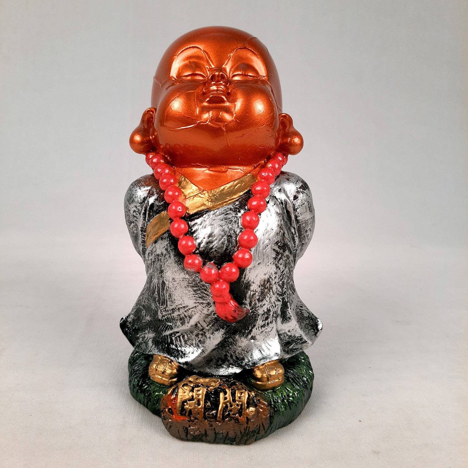 Baby Buddha Statue Idol | Baby Monk Table Decor - for Car Dashboard, Good Luck, Home, Office Decor & Gift- 6.5 inch- Apkamart