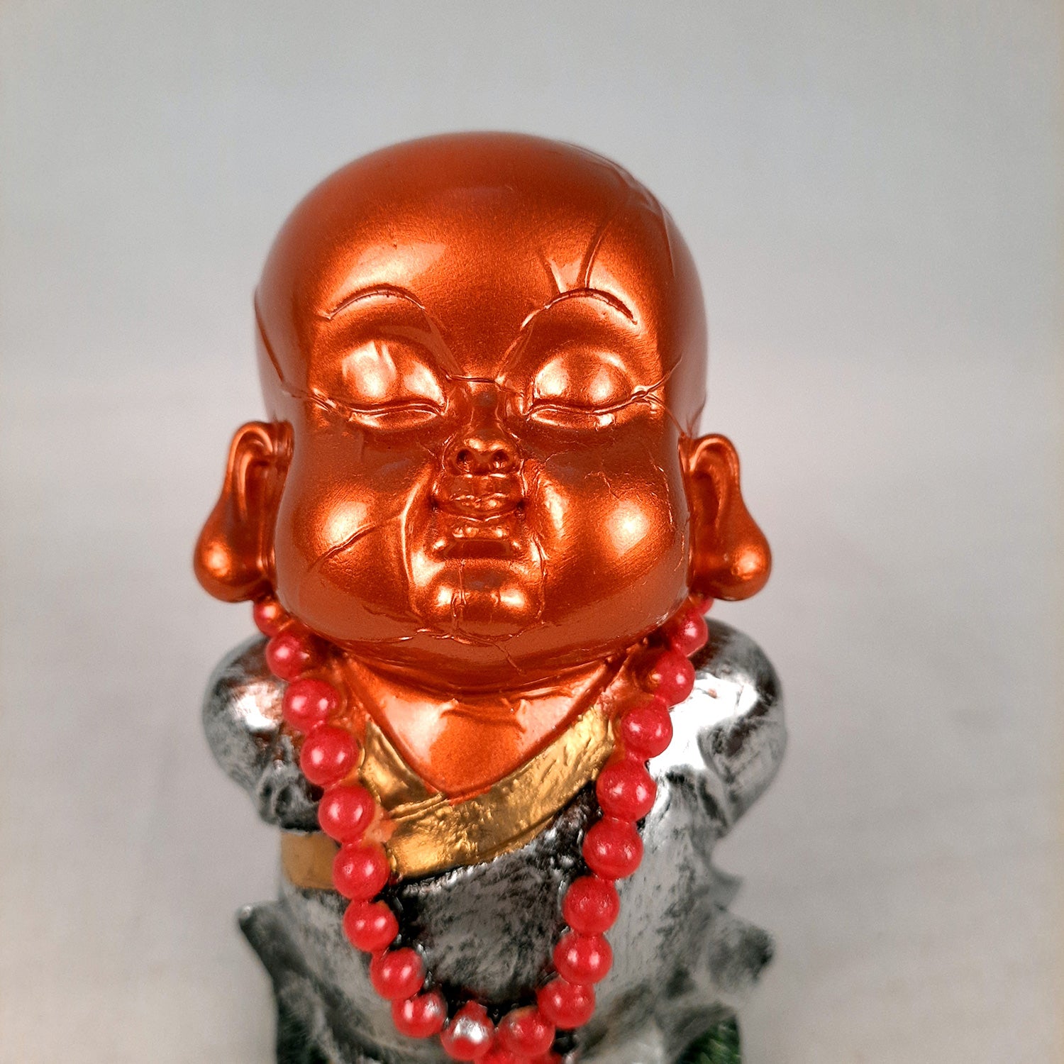 Baby Monk Showpiece Set | Buddha Feng Shui Decor - for Car Dashboard, Good Luck, Home, Table, Office Decor & Gift- 4 inch (Set of 3)- apkamart