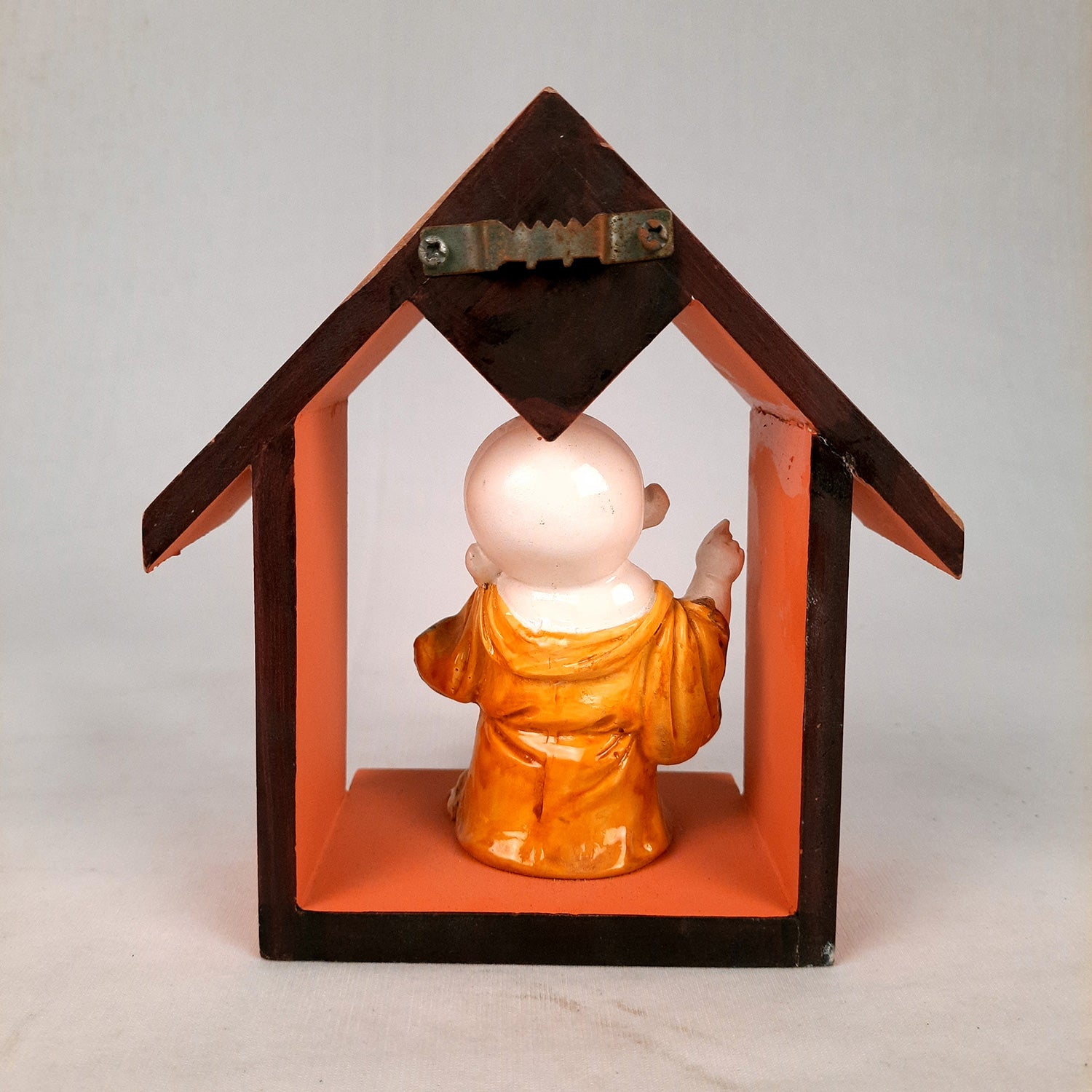 Buddha Baby Monk Showpiece - Hut Design | Wall Hanging Cum Table Feng Shui Decor - For Good Luck, Home, Wall Table, Office Decor & Gift - 7 Inch - Apkamart