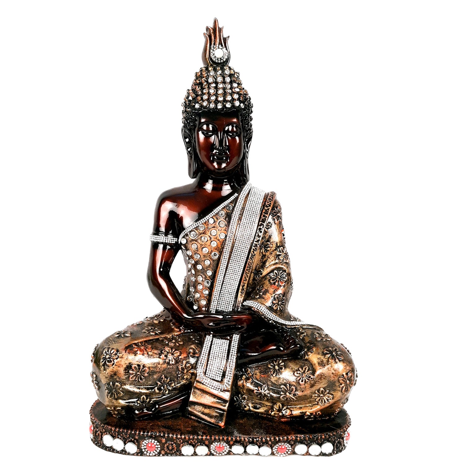 Buddha In Meditation Statue | Lord Gautam Buddha Big Idol Showpiece - For Living room, Home, Table, Centerpiece, Meditation Room, Office Decor & Gift -18 Inch - Apkamart