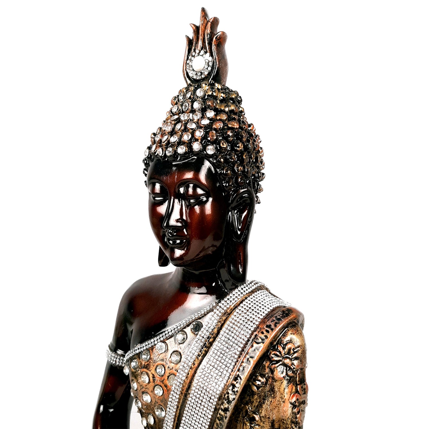 Buddha In Meditation Statue | Lord Gautam Buddha Big Idol Showpiece - For Living room, Home, Table, Centerpiece, Meditation Room, Office Decor & Gift -18 Inch - Apkamart