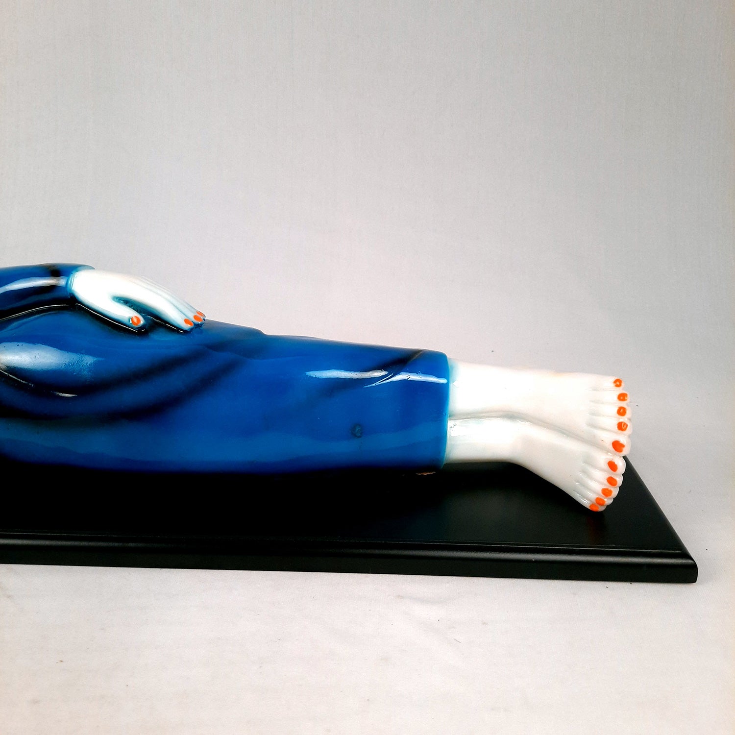 Buddha Statue | Lord Gautam Buddha Idol Showpiece -in Relaxing Pose - for Living Room, Home, Table, Office Decor & Gift - 9 inch (Blue)-Apkamart