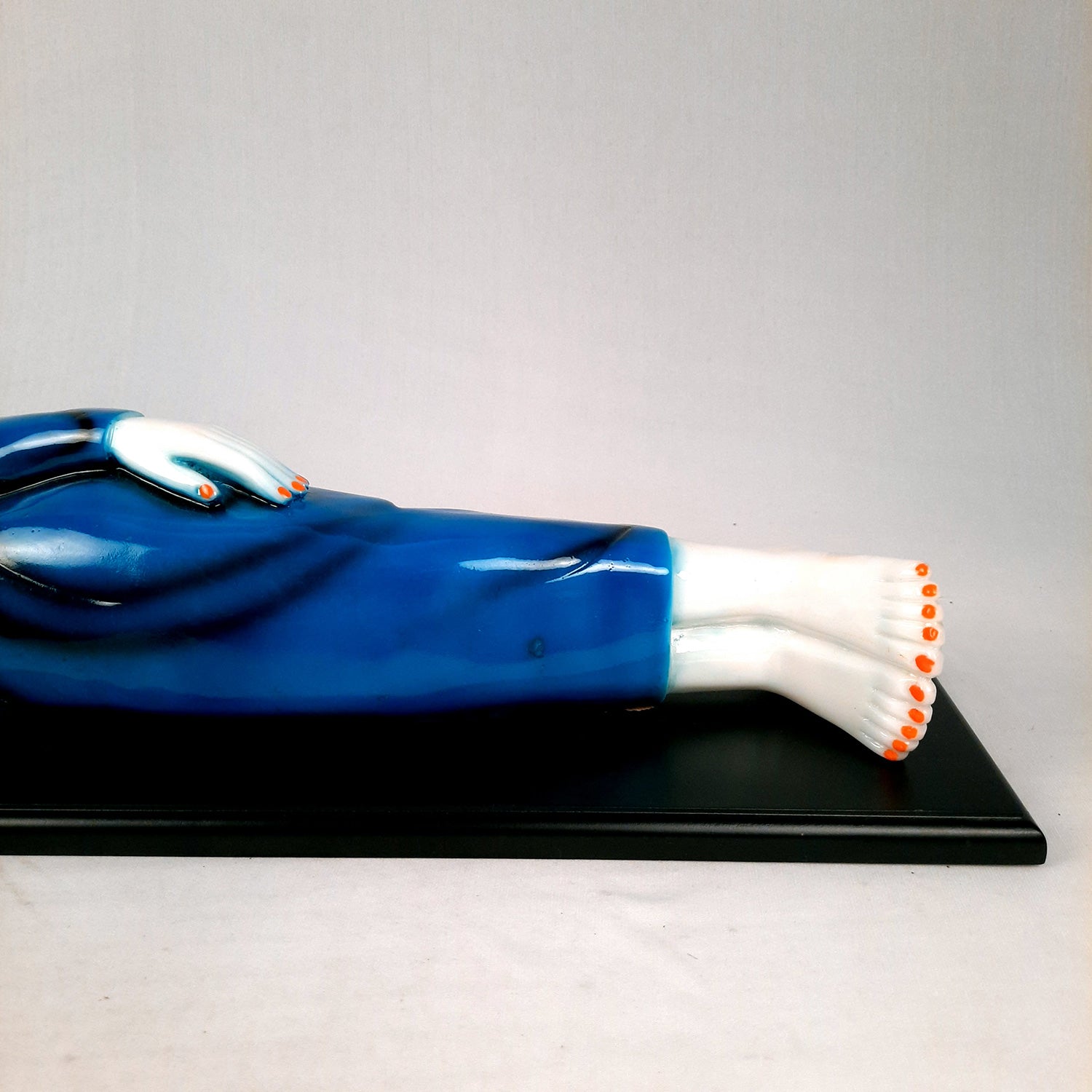 Buddha Statue | Lord Gautam Buddha Idol Showpiece -in Relaxing Pose - for Living Room, Home, Table, Office Decor & Gift - 9 inch (Blue)-Apkamart