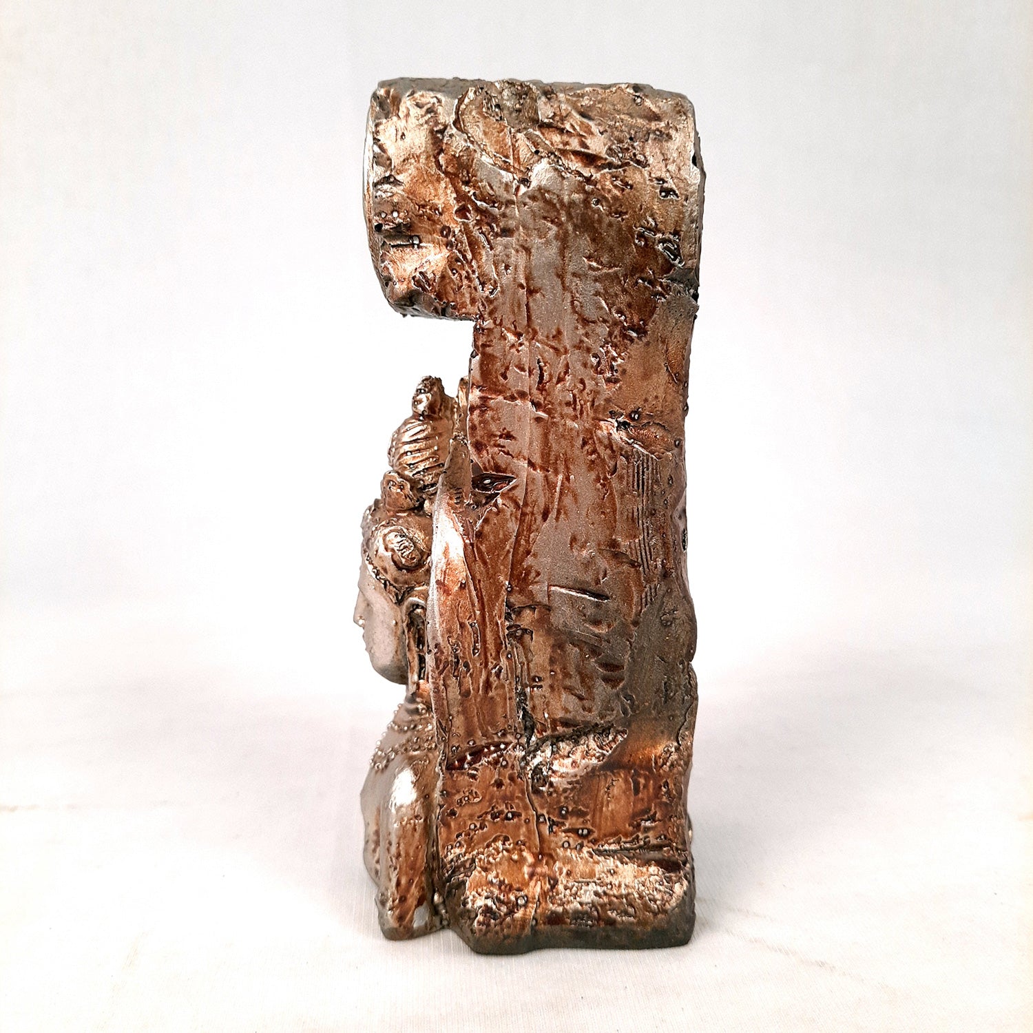 Buddha Showpiece Cum Tea Light Holder |Antique T - Light Candle Stand - for Living Room, Table, Shelf Decor | Home Decorative Item- 6 inch- Apkamart